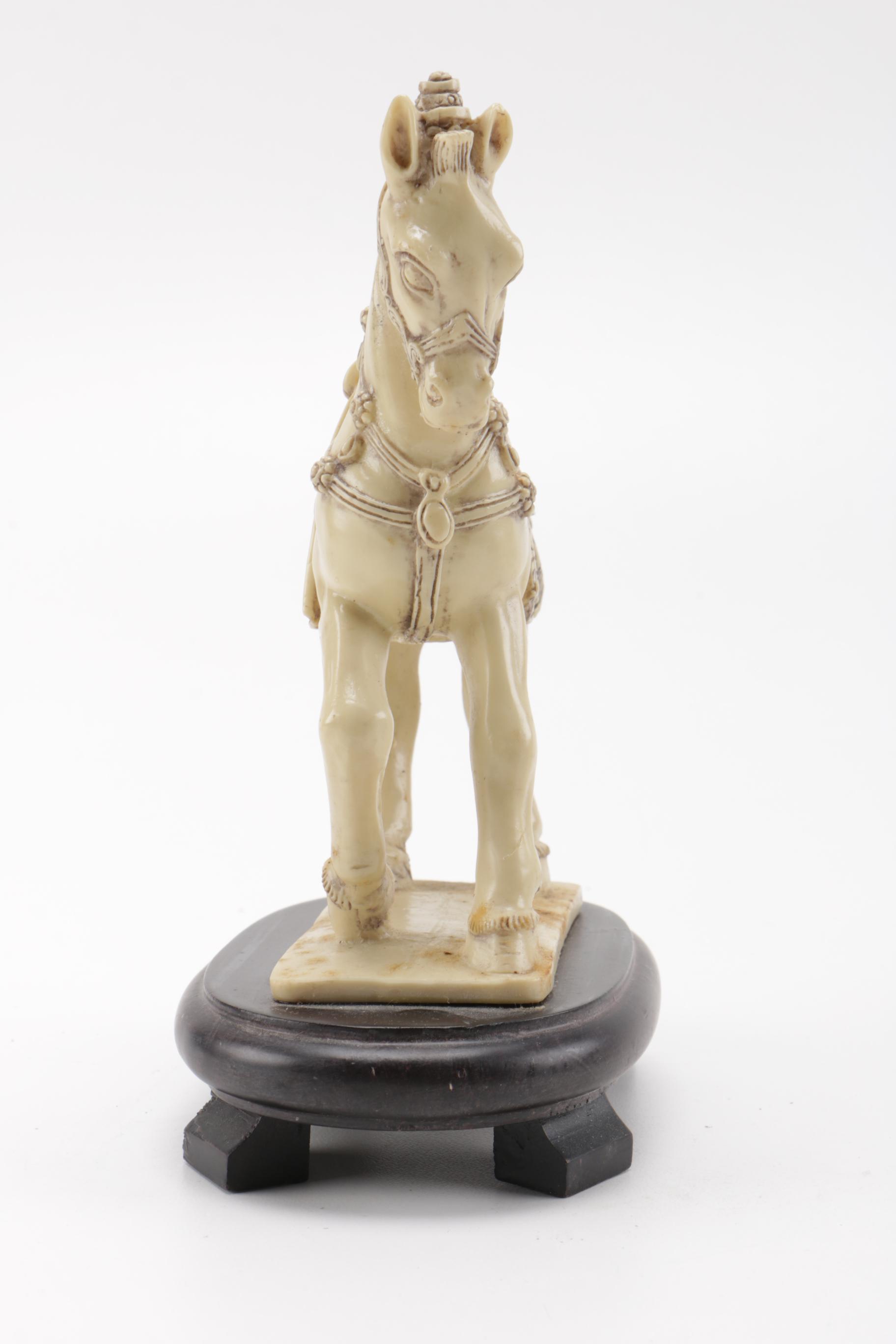 Pair of Off-White Resin Animal Figurines