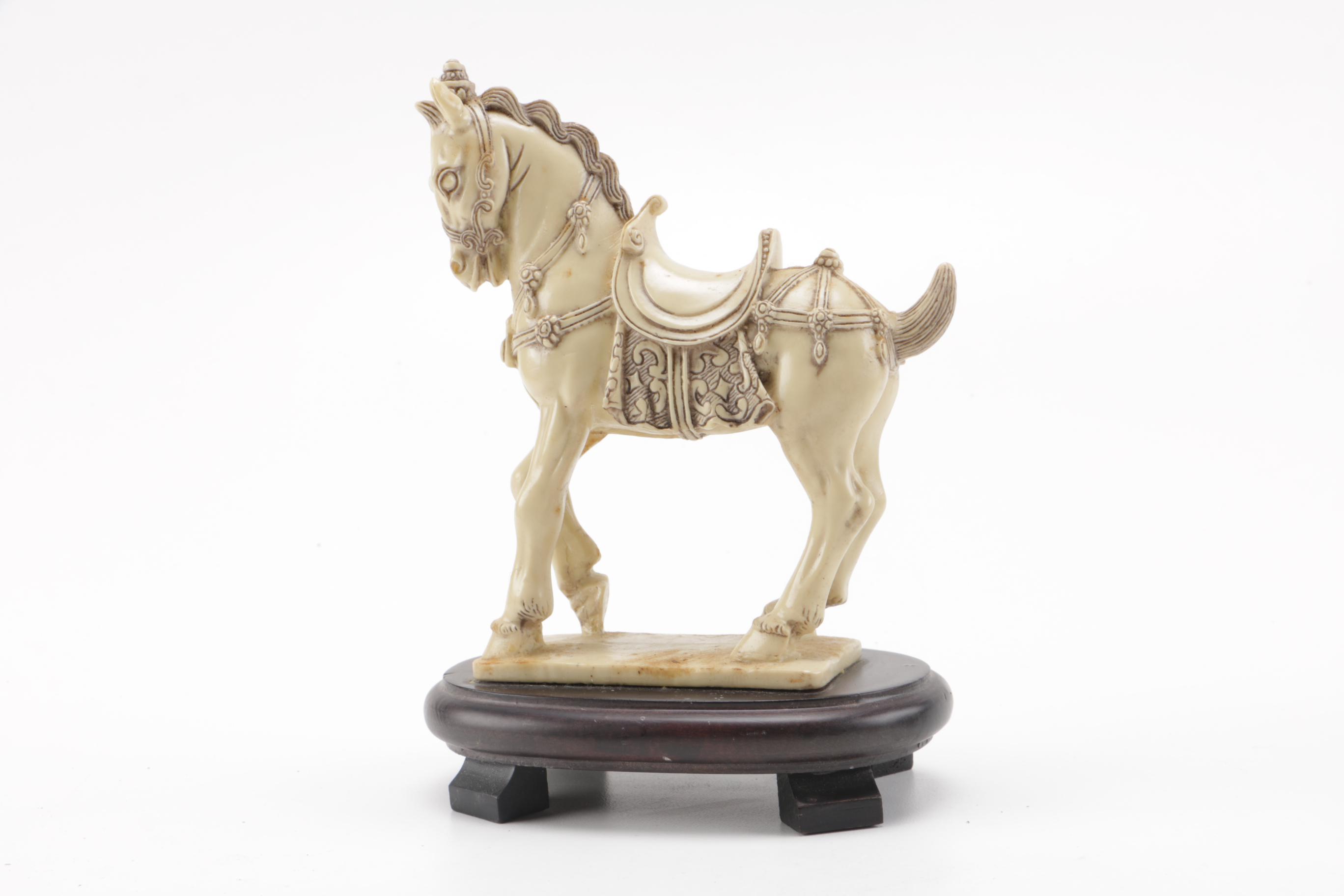 Pair of Off-White Resin Animal Figurines