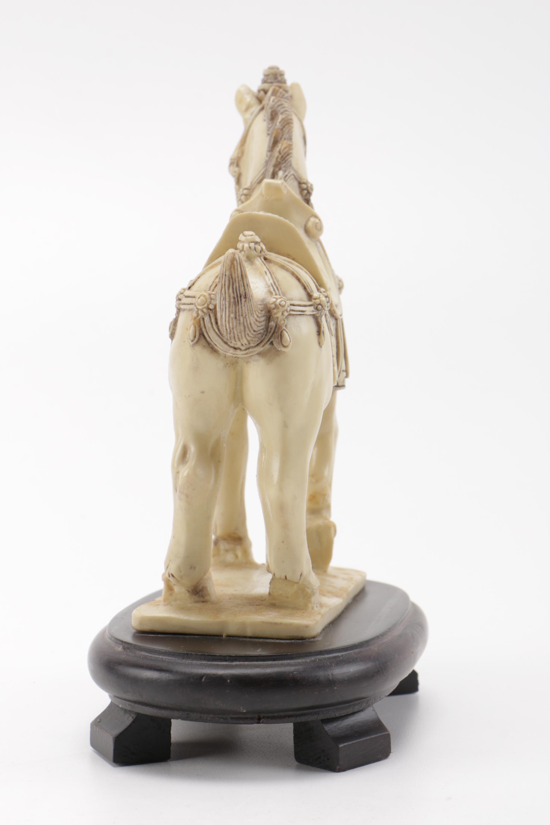 Pair of Off-White Resin Animal Figurines