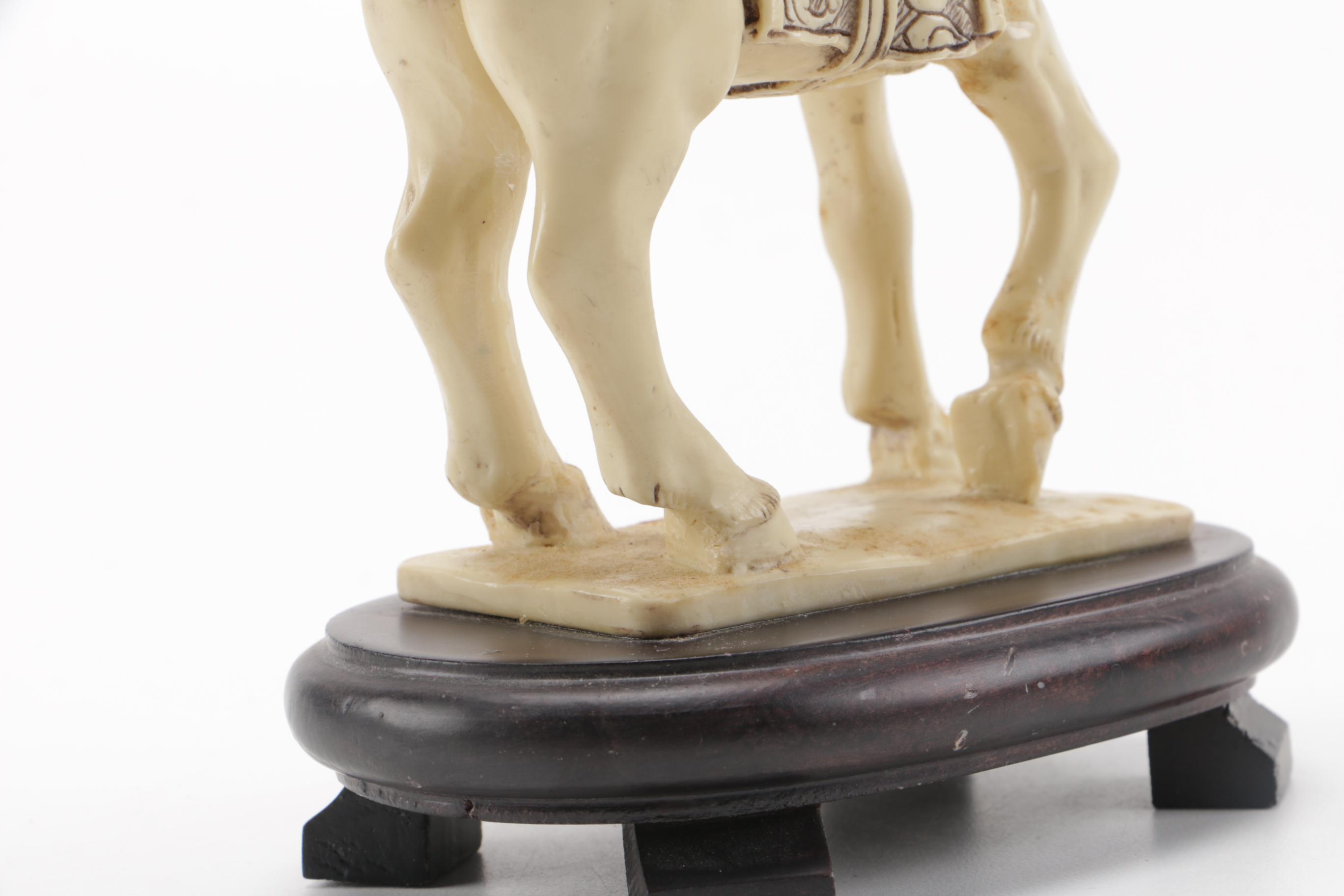 Pair of Off-White Resin Animal Figurines