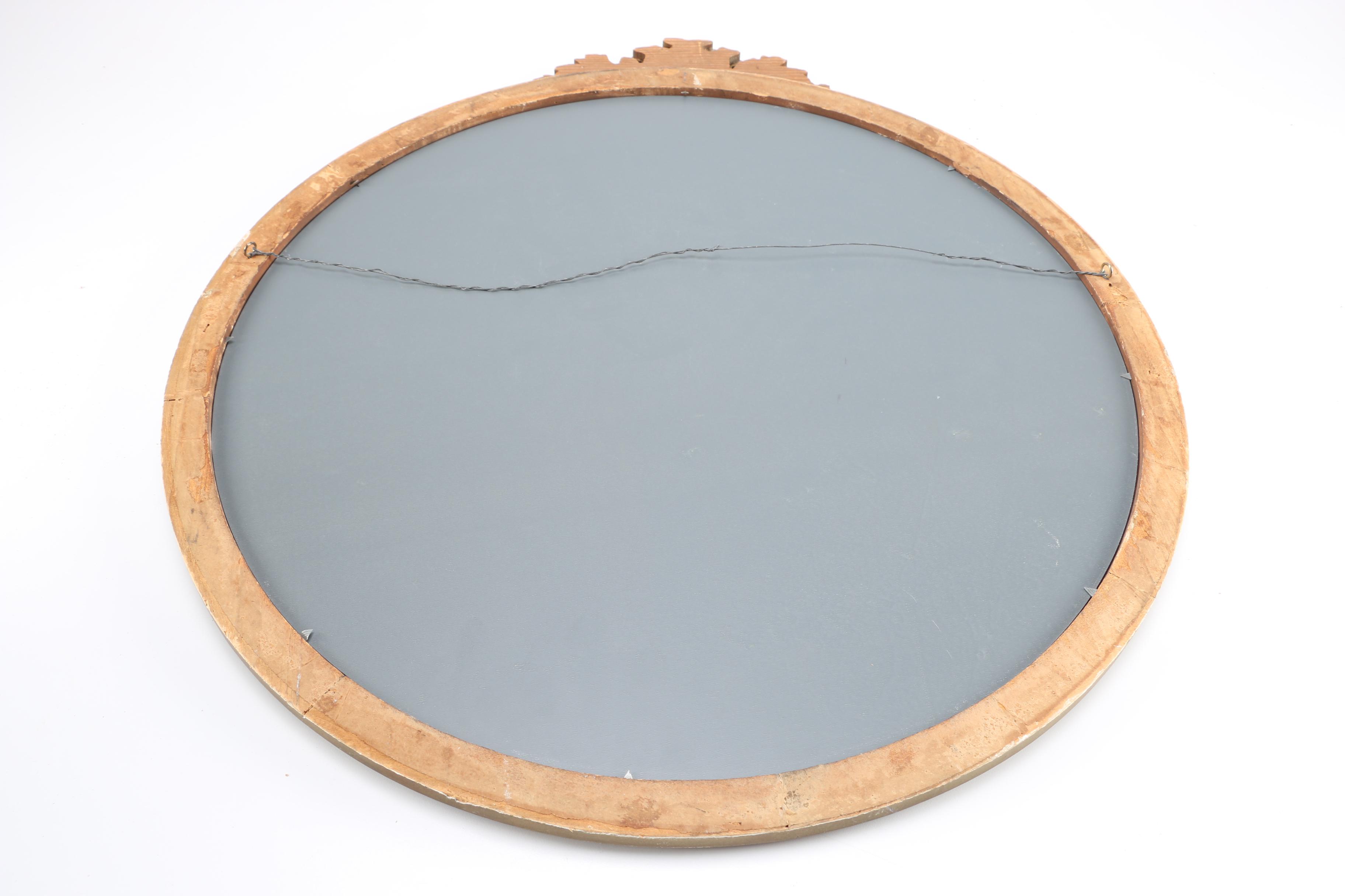 Oval Wall Mirror with Gilt Accents