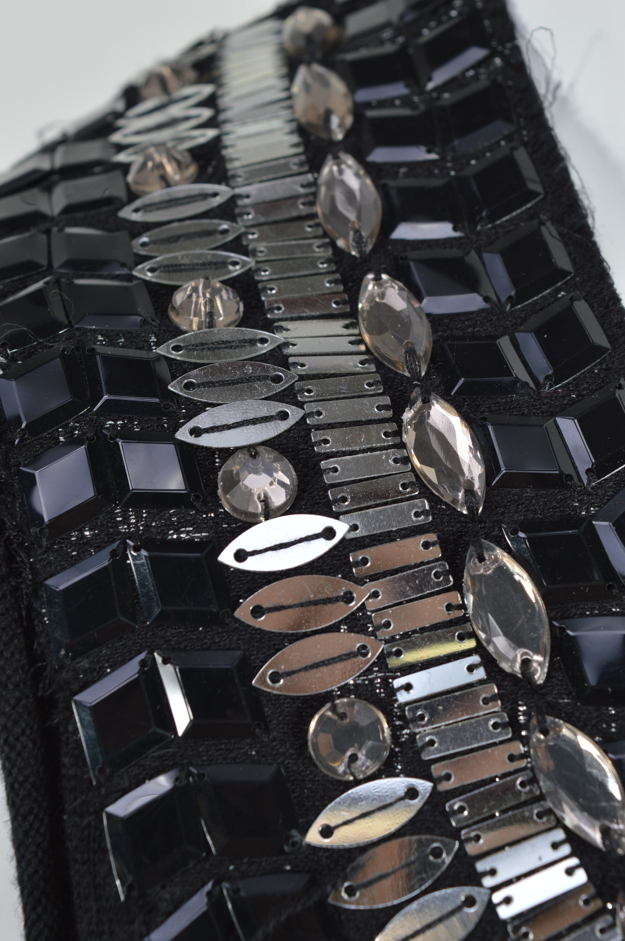 Tory Burch Black Wool Knit Dress with Embellished Neckline