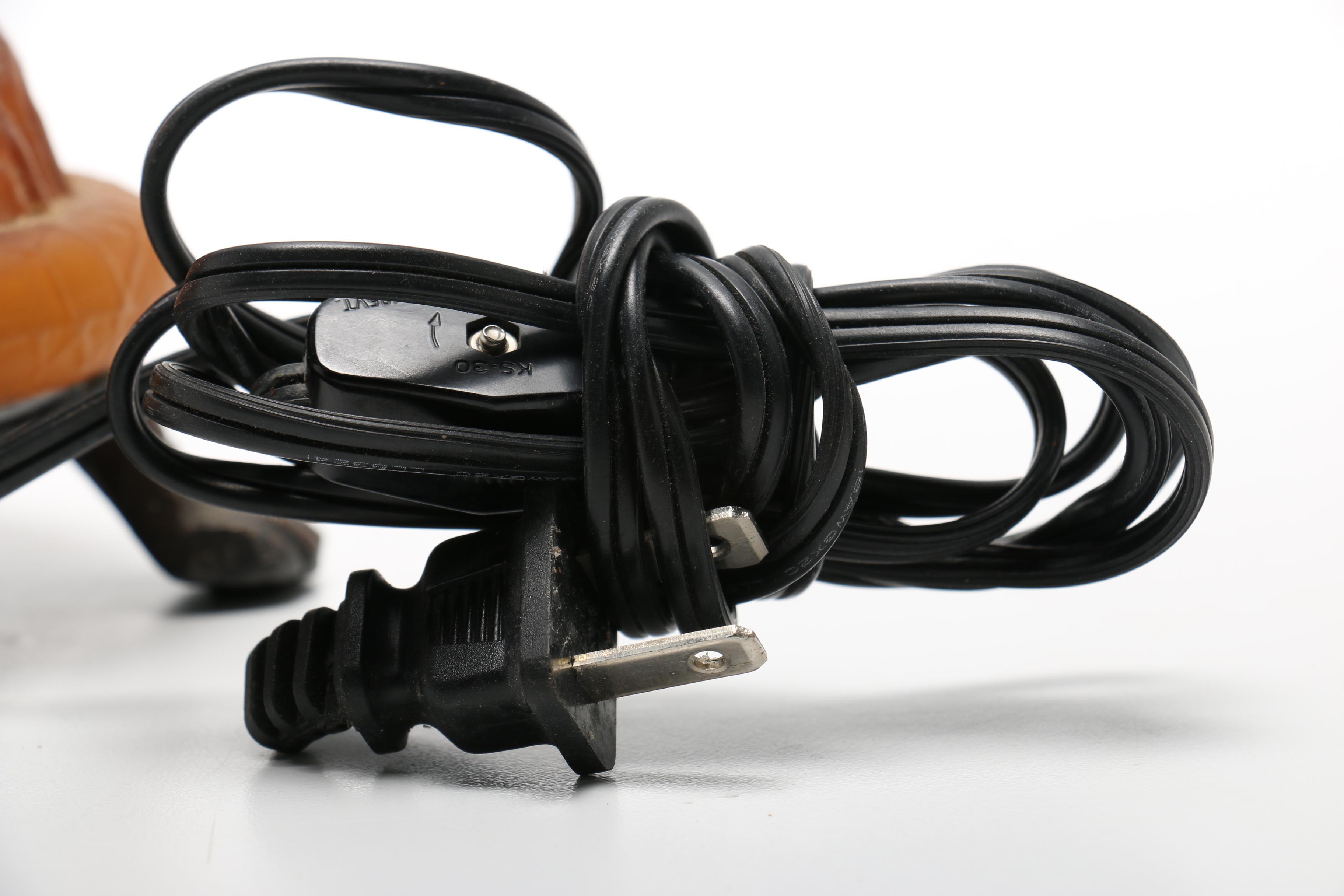 Bronze and Glass Tortoise Figural Accent Lamp