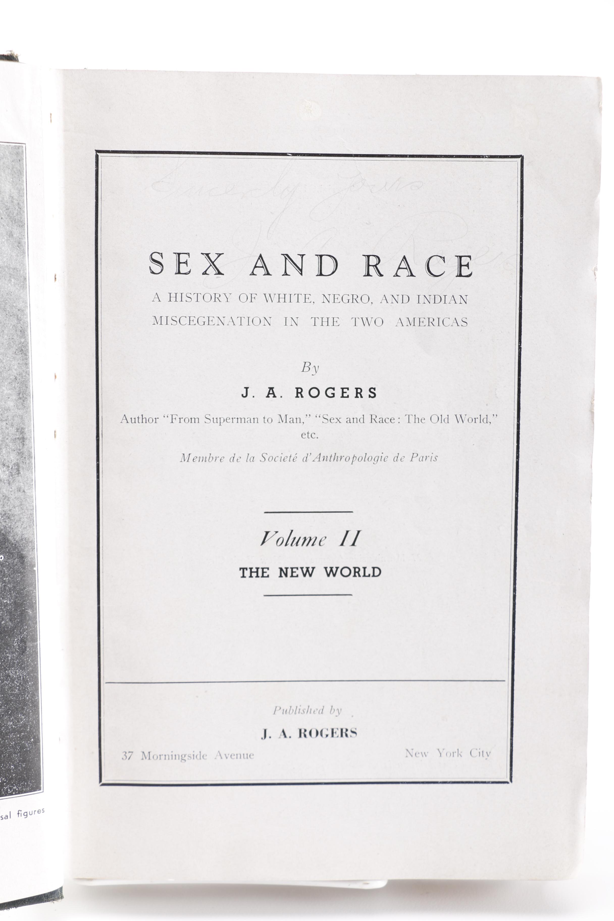 1948 Volume II of "Sex and Race" by J. A. Rogers