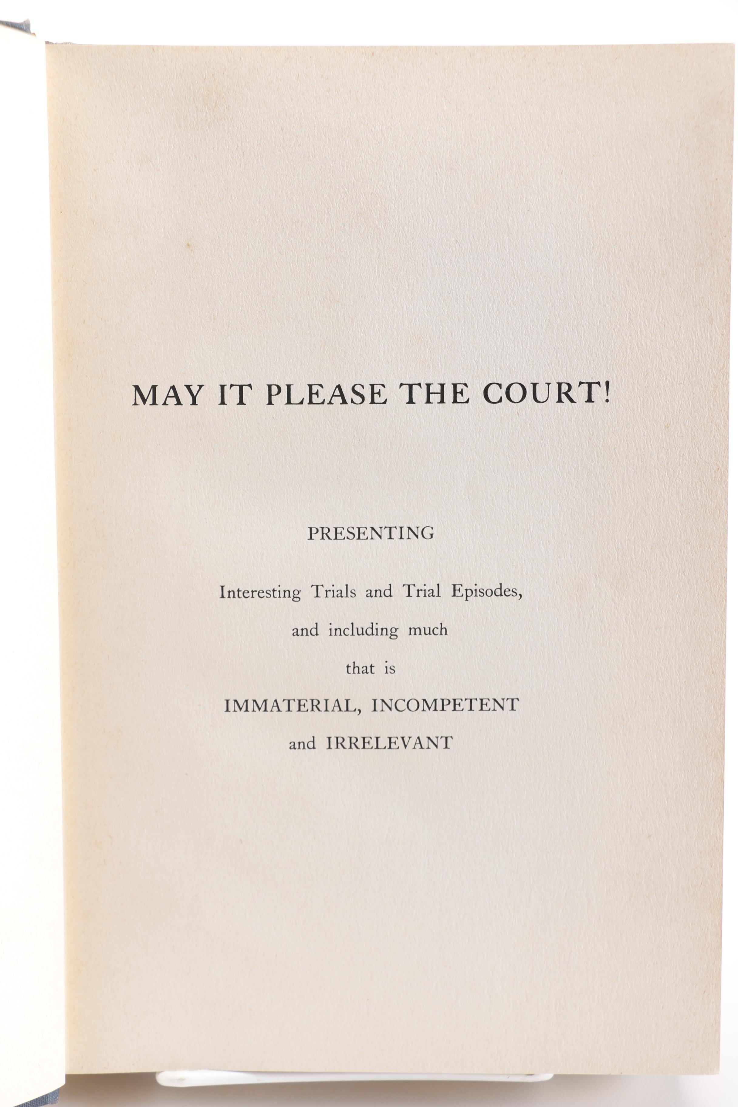 1952 Signed Edition of "May It Please The Court!" by S.N. Gazan