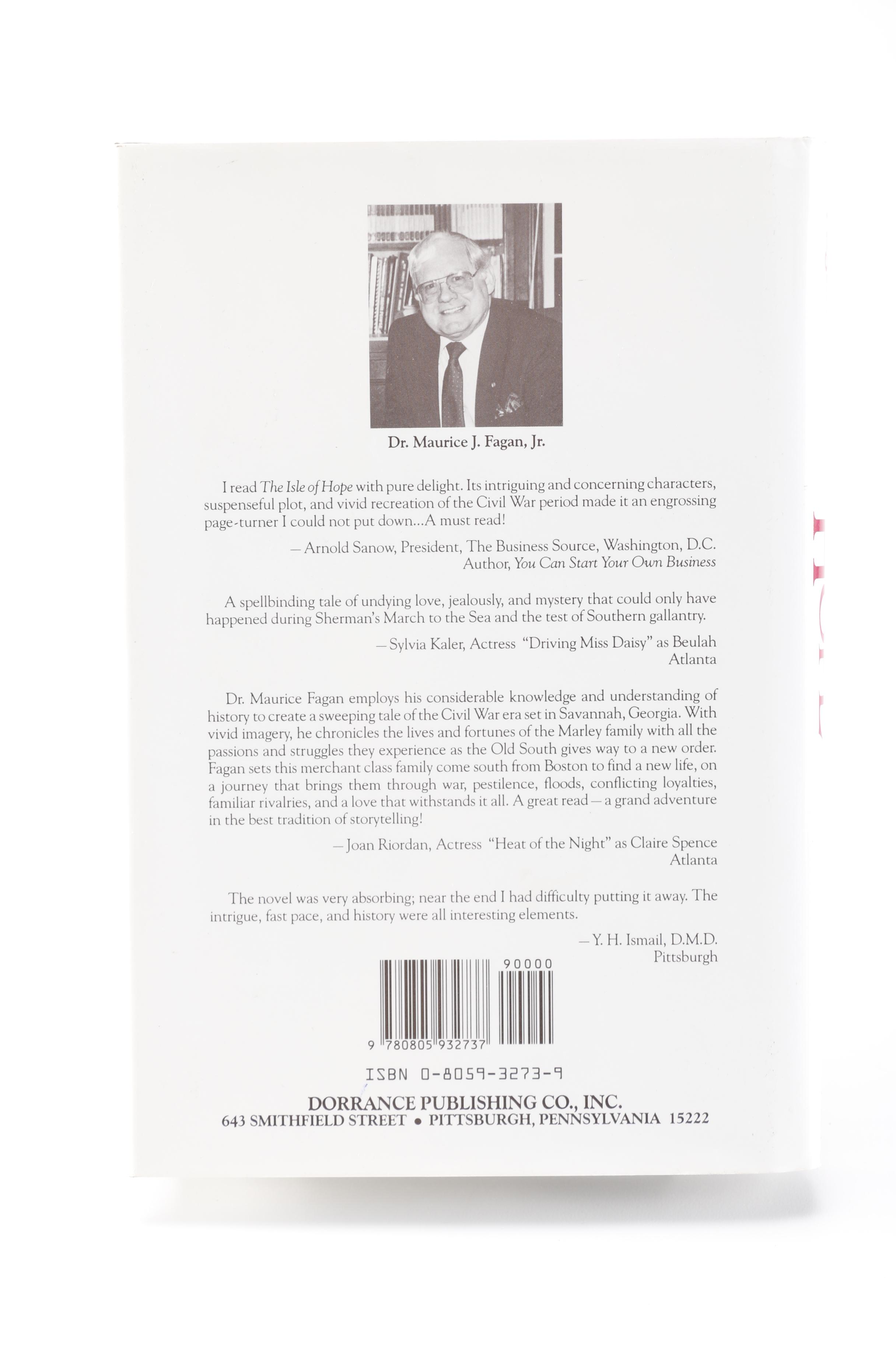 Signed First Printing Maurice J. Fagan "The Isle Of Hope"