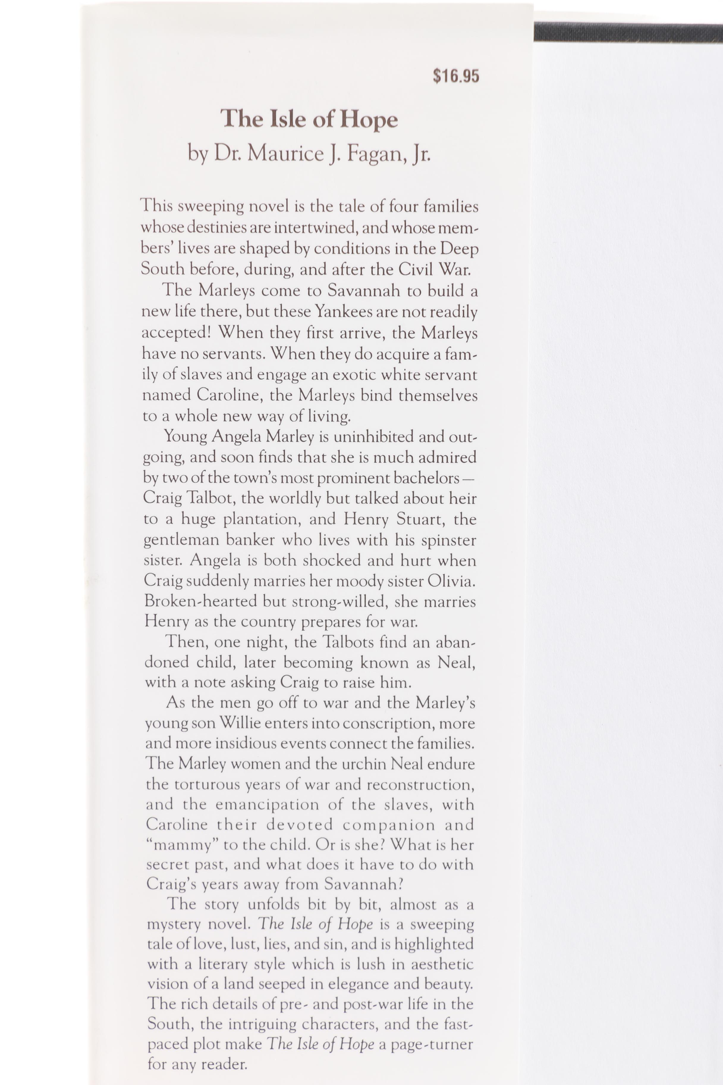 Signed First Printing Maurice J. Fagan "The Isle Of Hope"