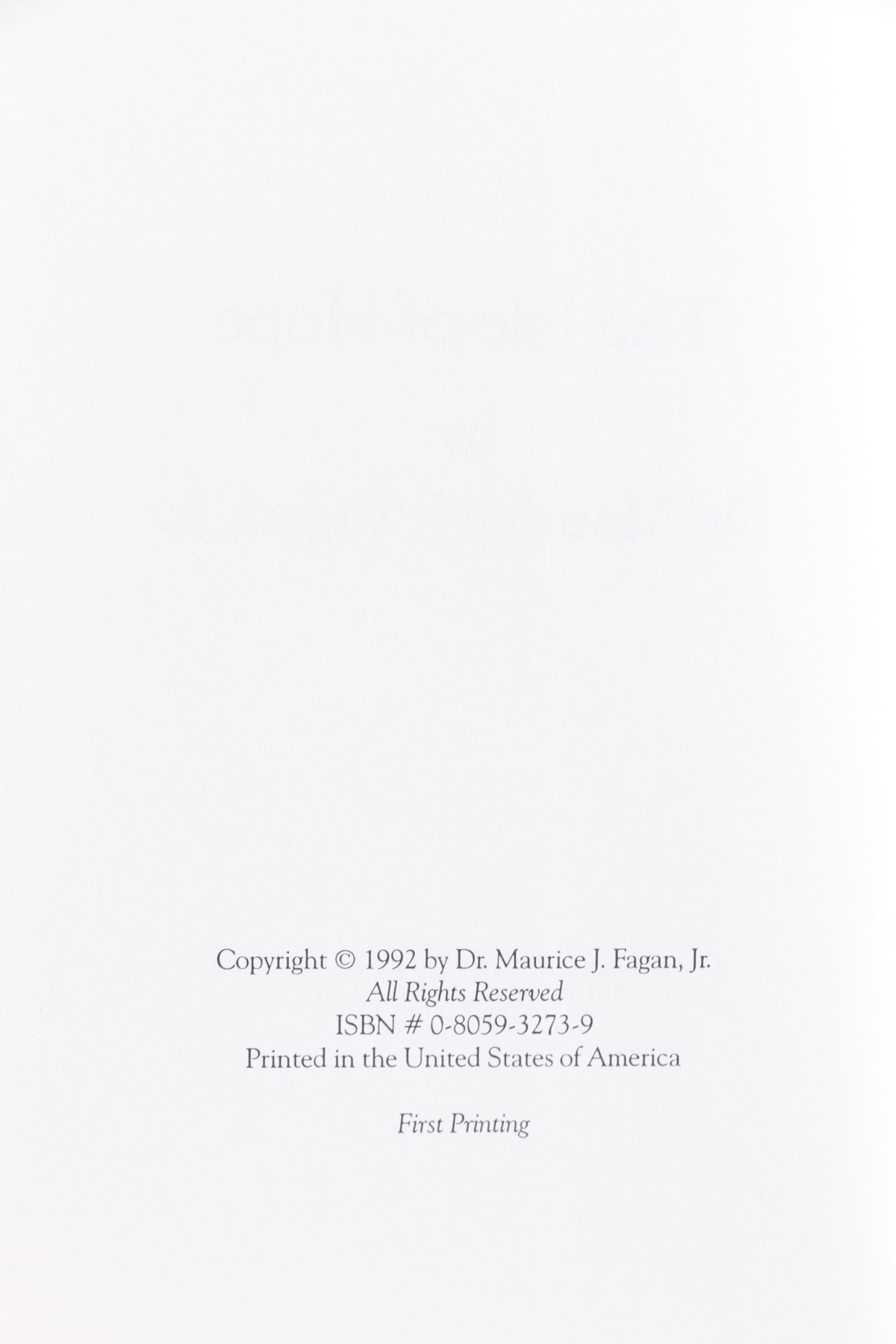 Signed First Printing Maurice J. Fagan "The Isle Of Hope"