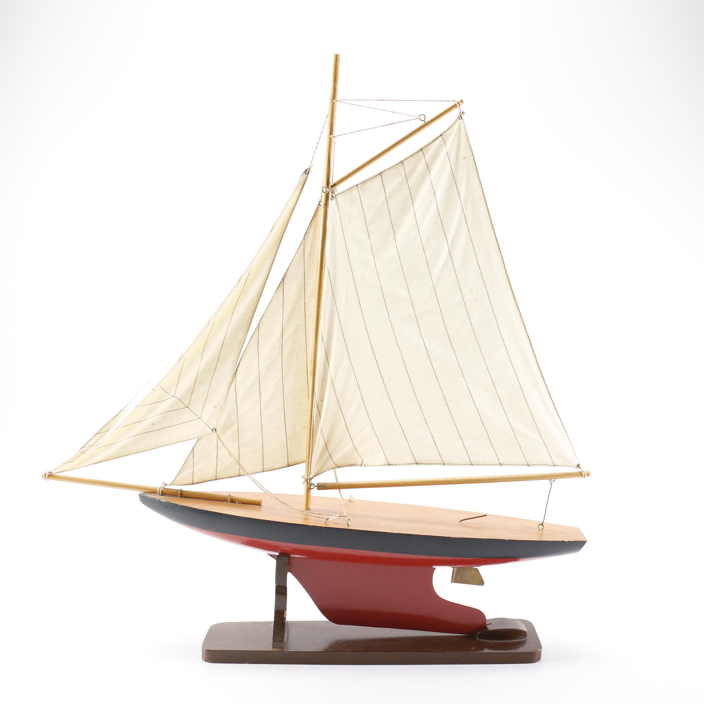 Wooden Model Sailboat