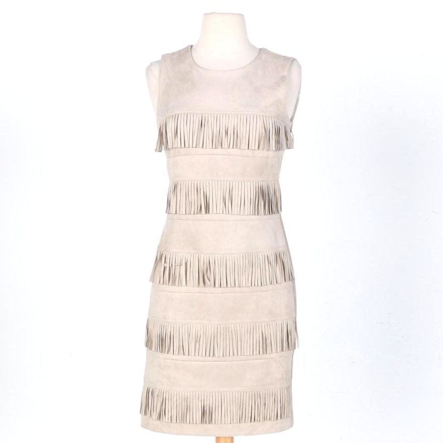 Calvin Klein Tiered Fringe Dress