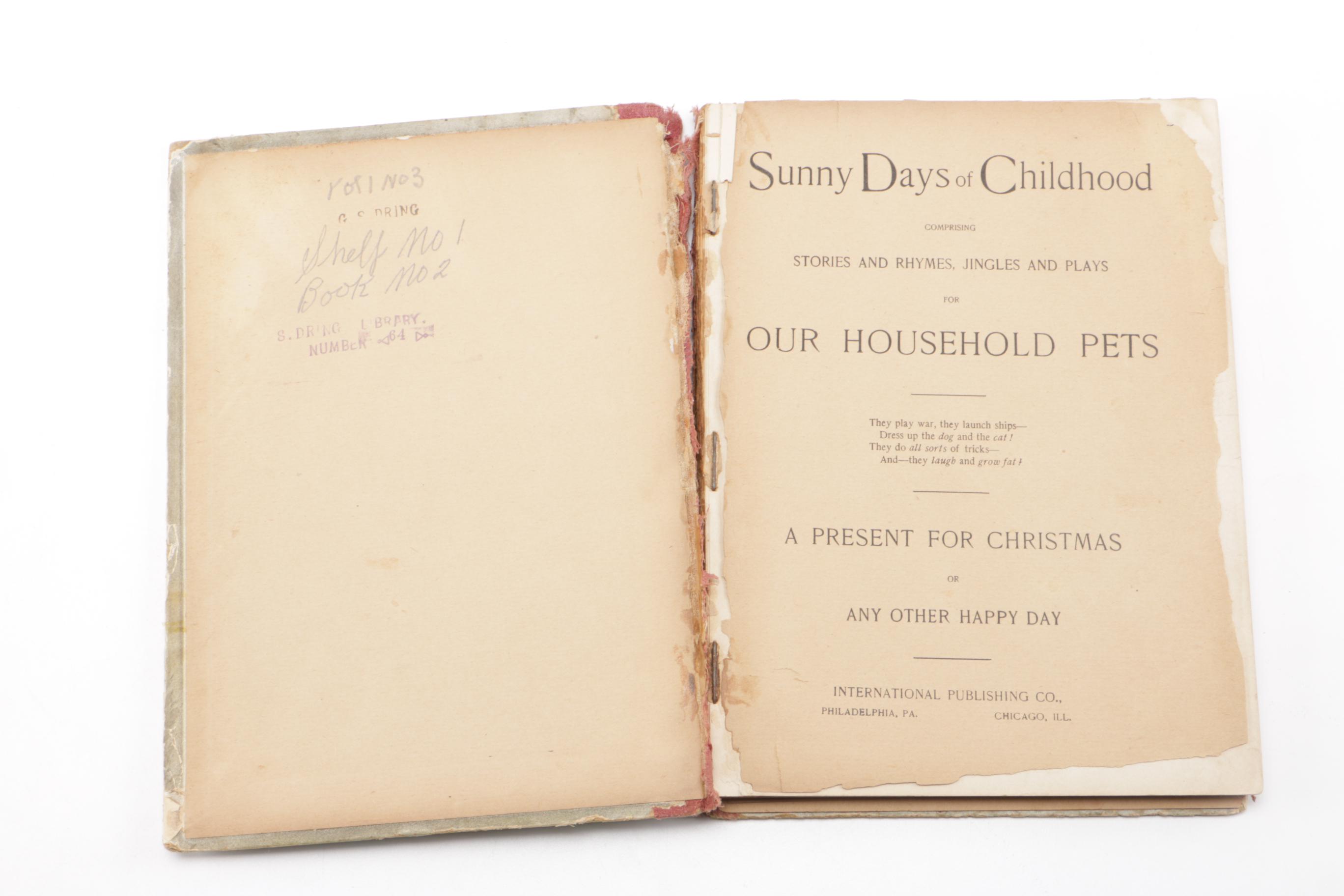 Antiquarian Children's Book "Sunny Days Of Childhood"