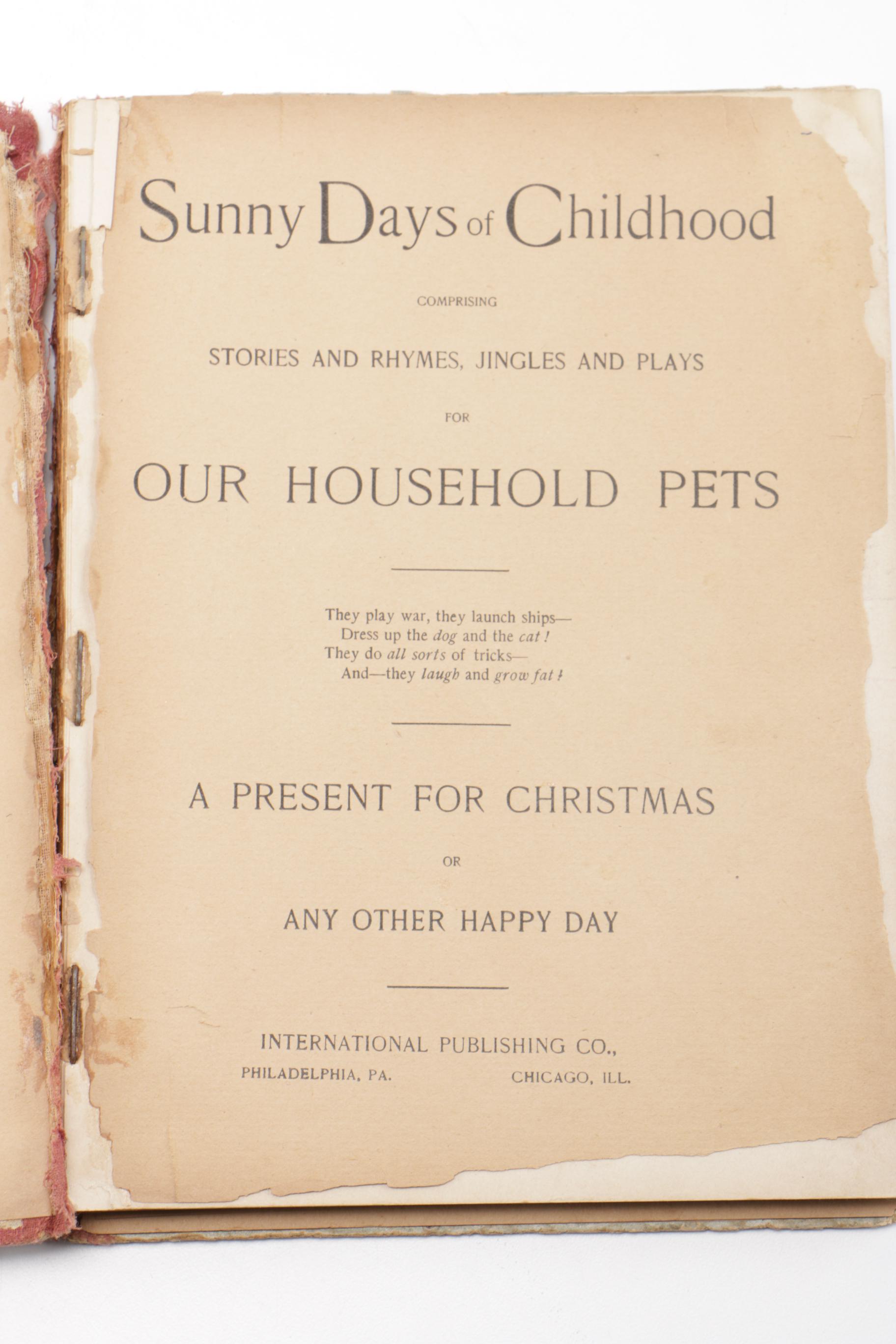 Antiquarian Children's Book "Sunny Days Of Childhood"
