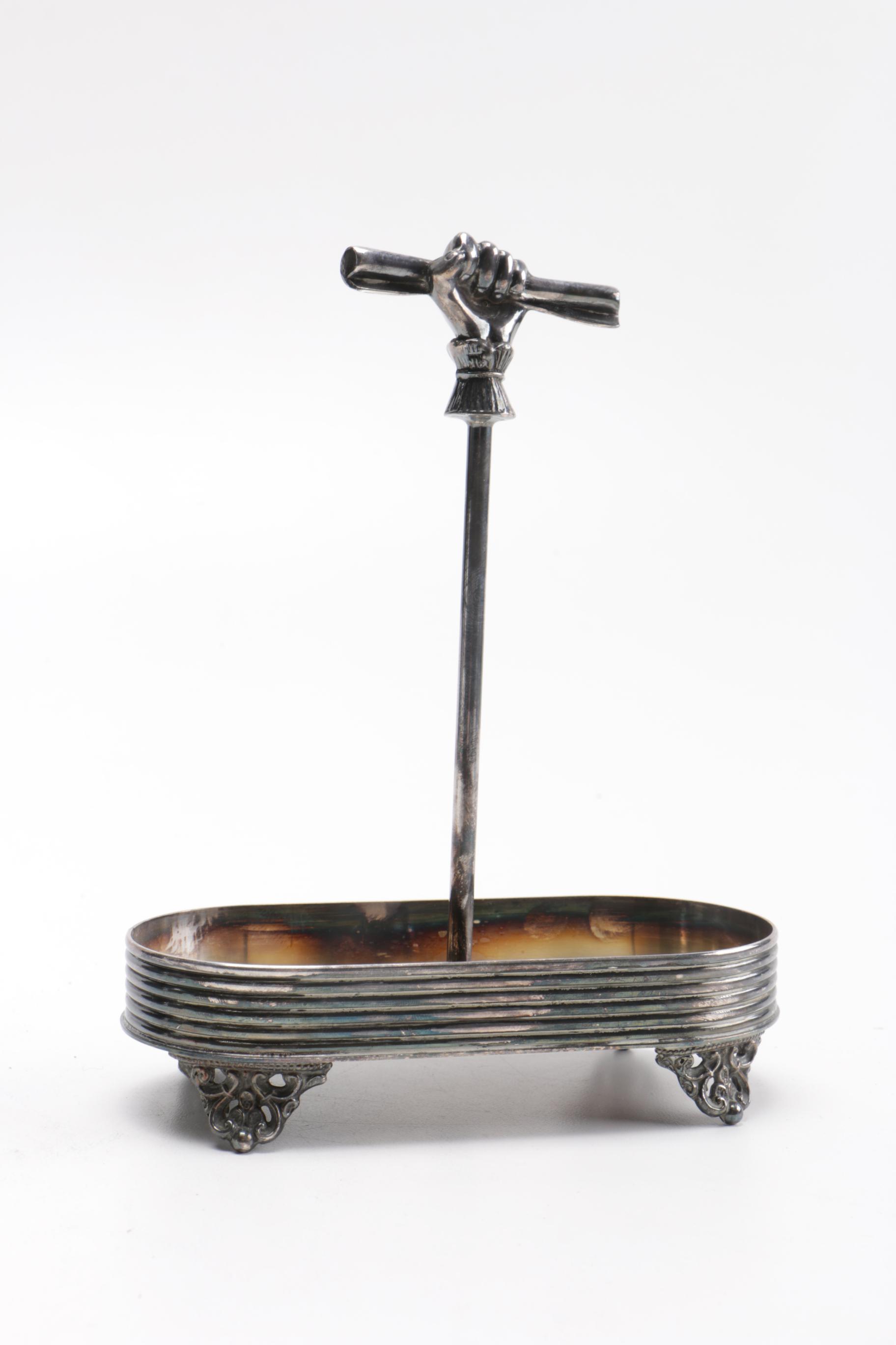 Cruet Set with Silver-Plated Stand