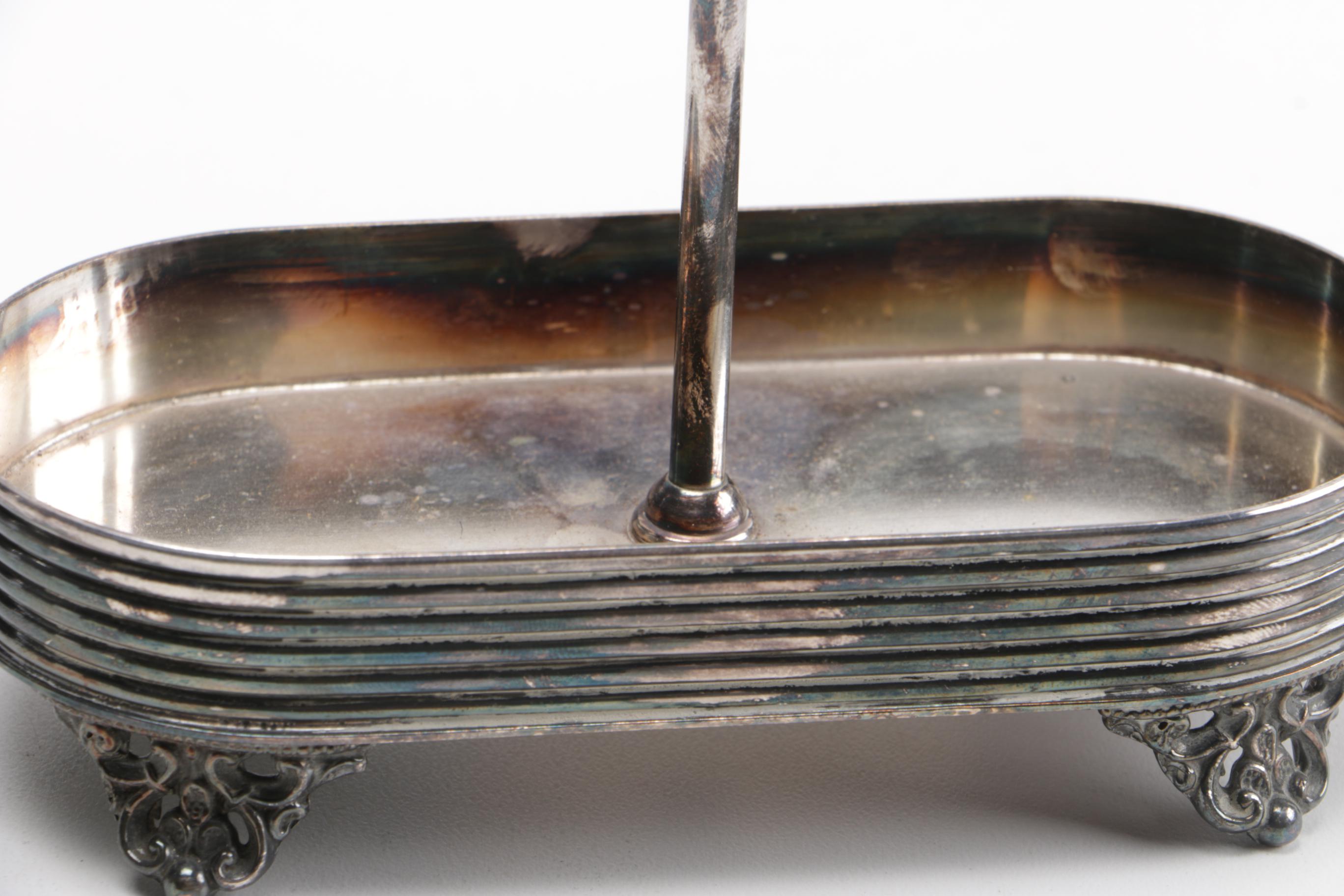 Cruet Set with Silver-Plated Stand