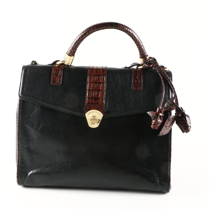 Brahmin Black Leather Handbag