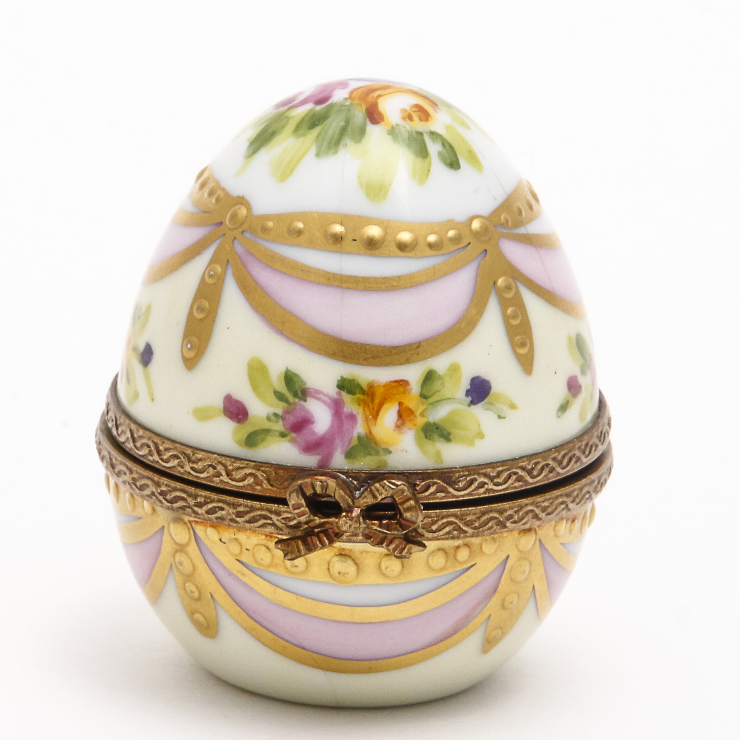 Limoges Egg Perfume Box with Empty Perfume Bottle