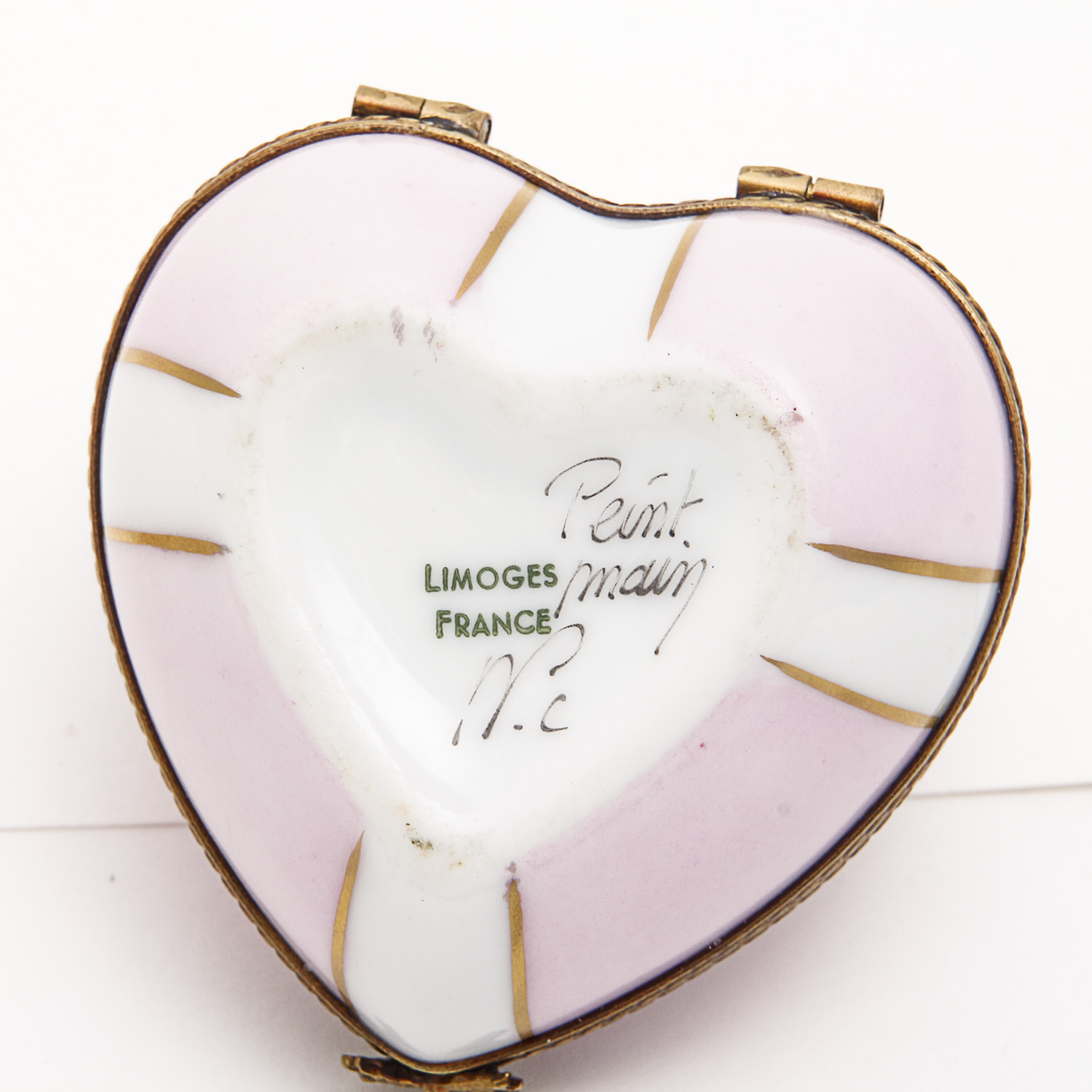 Limoges Porcelain Heart Trinket Box