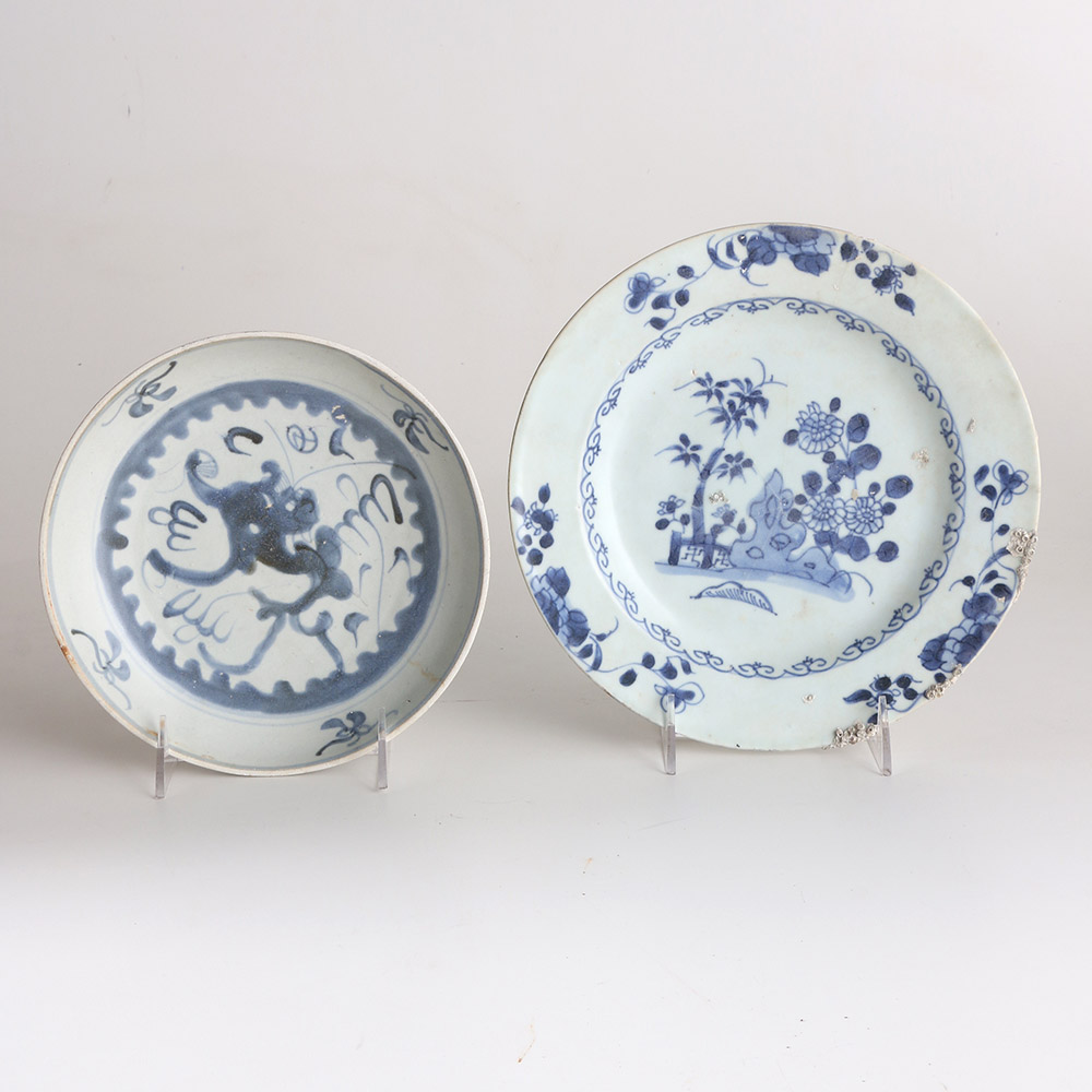 Qing Dynasty Plate Recovered From Geldermalsen Shipwreck and Ming Dynasty Zhangzhou Ware Plate