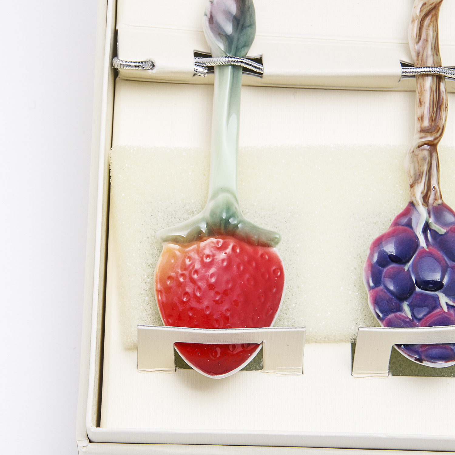 Set of Four Franz Porcelain Fruit Spoons