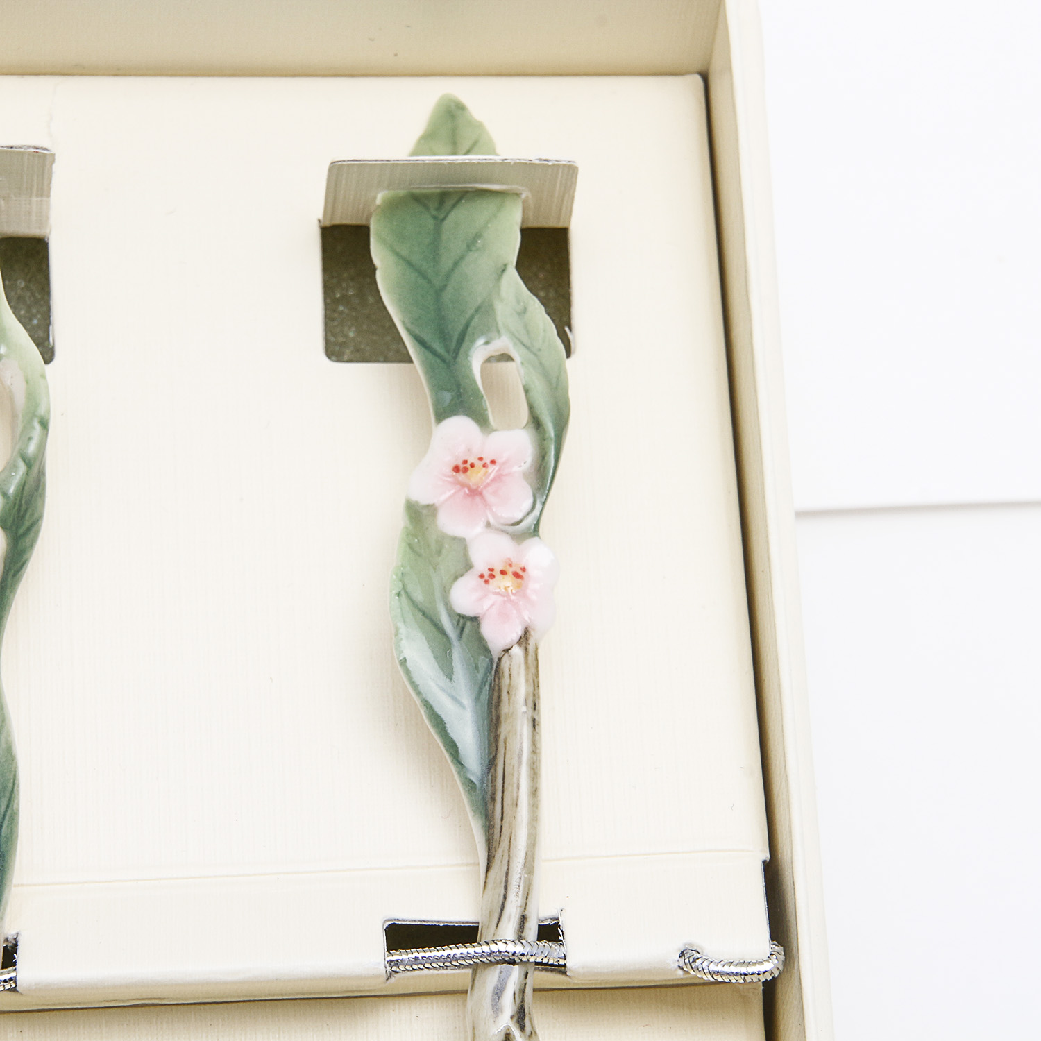 Set of Four Franz Porcelain Fruit Spoons