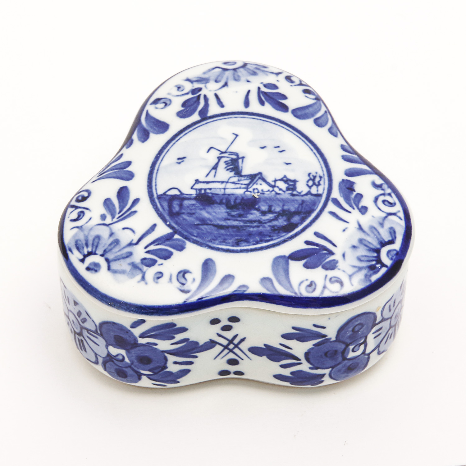 Vintage Delft China Trinket Box