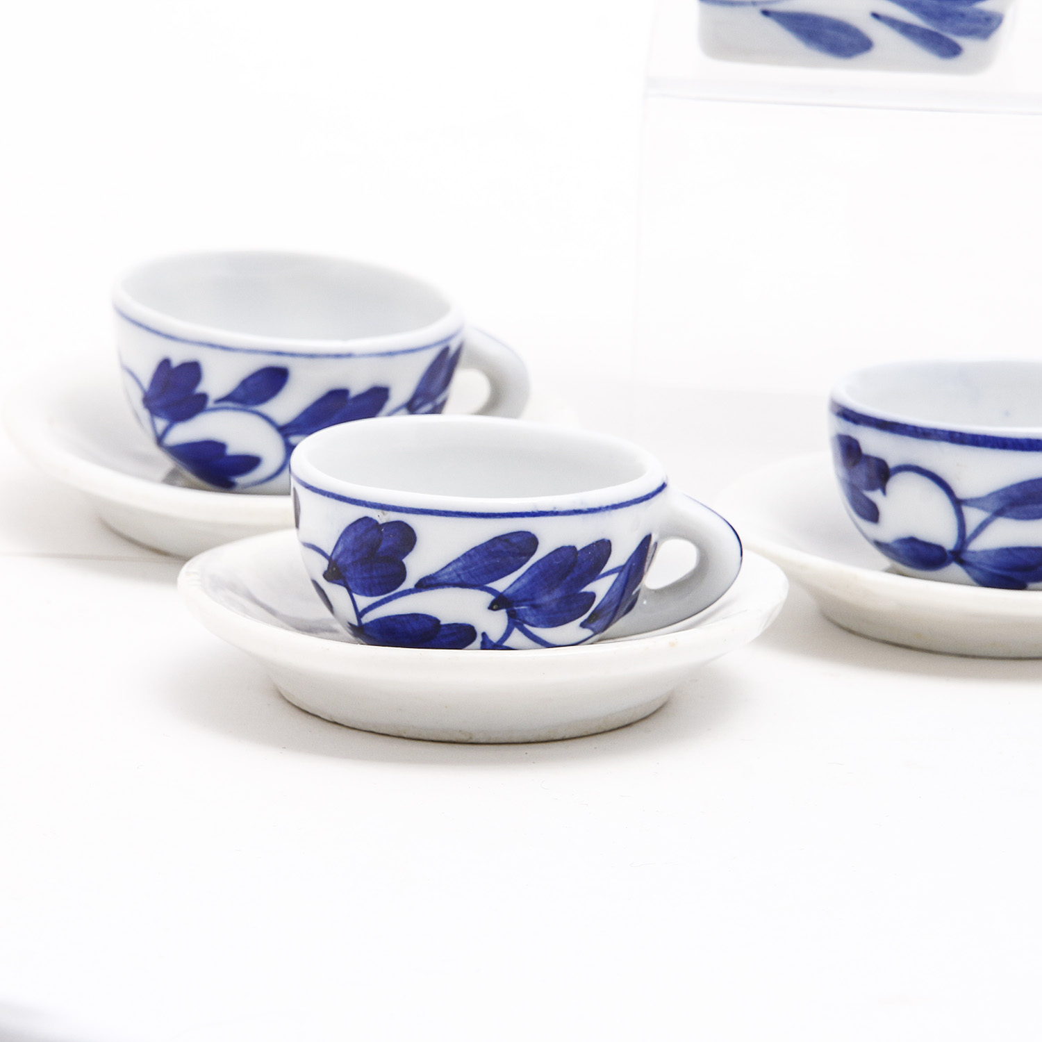 Blue and White Ceramic Items Including Miniature Tea Set
