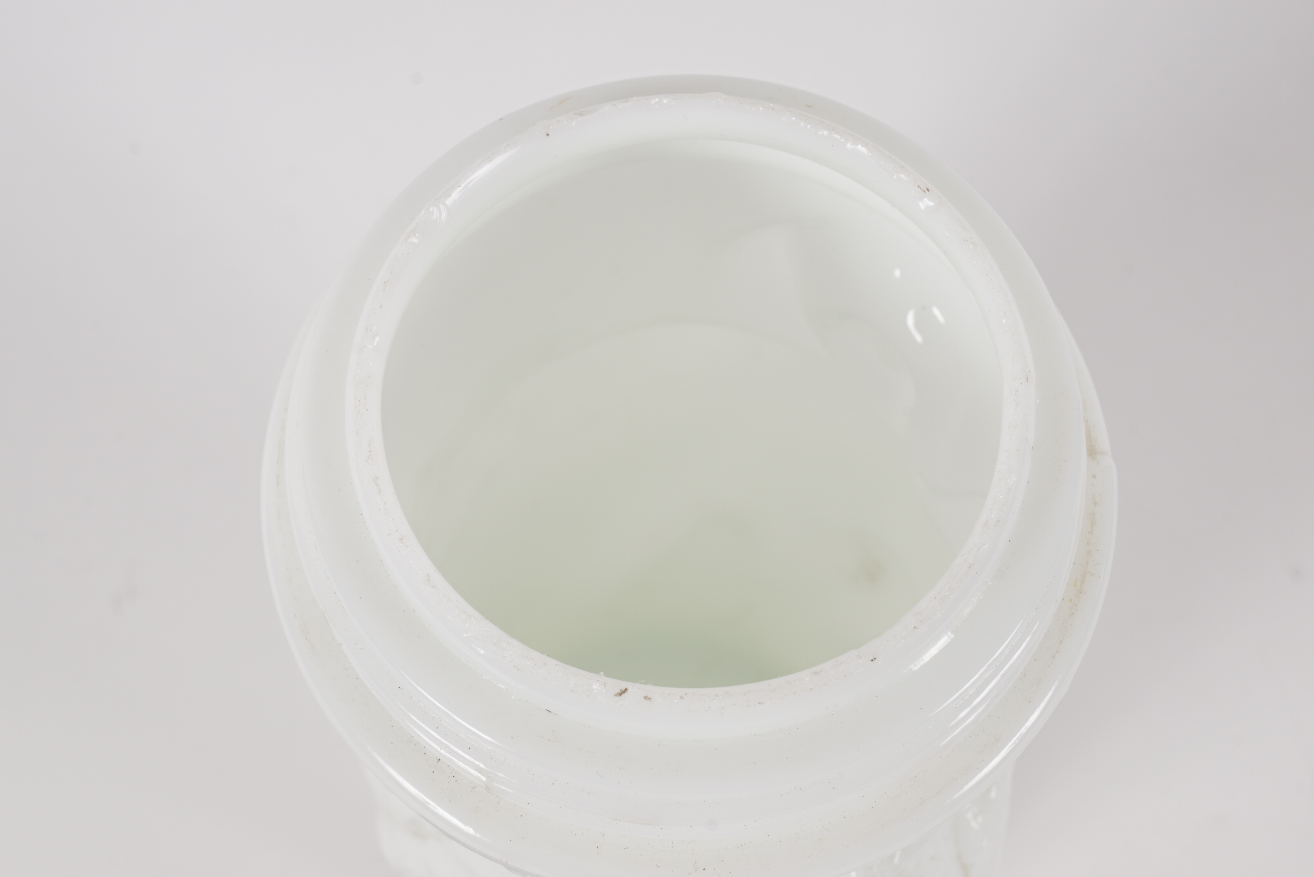 Antique Owl Shaped Milk Glass Mustard Jar