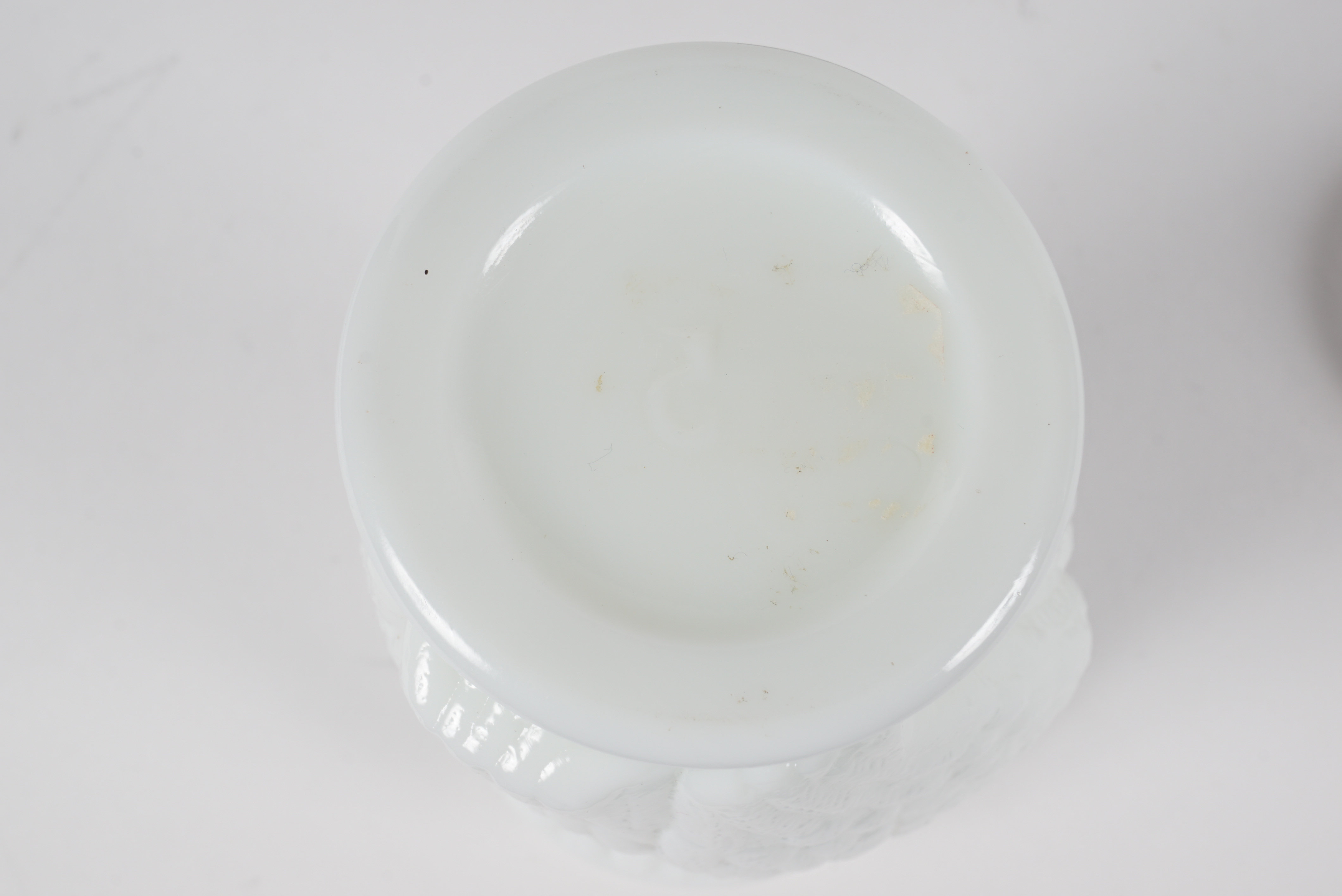 Antique Owl Shaped Milk Glass Mustard Jar