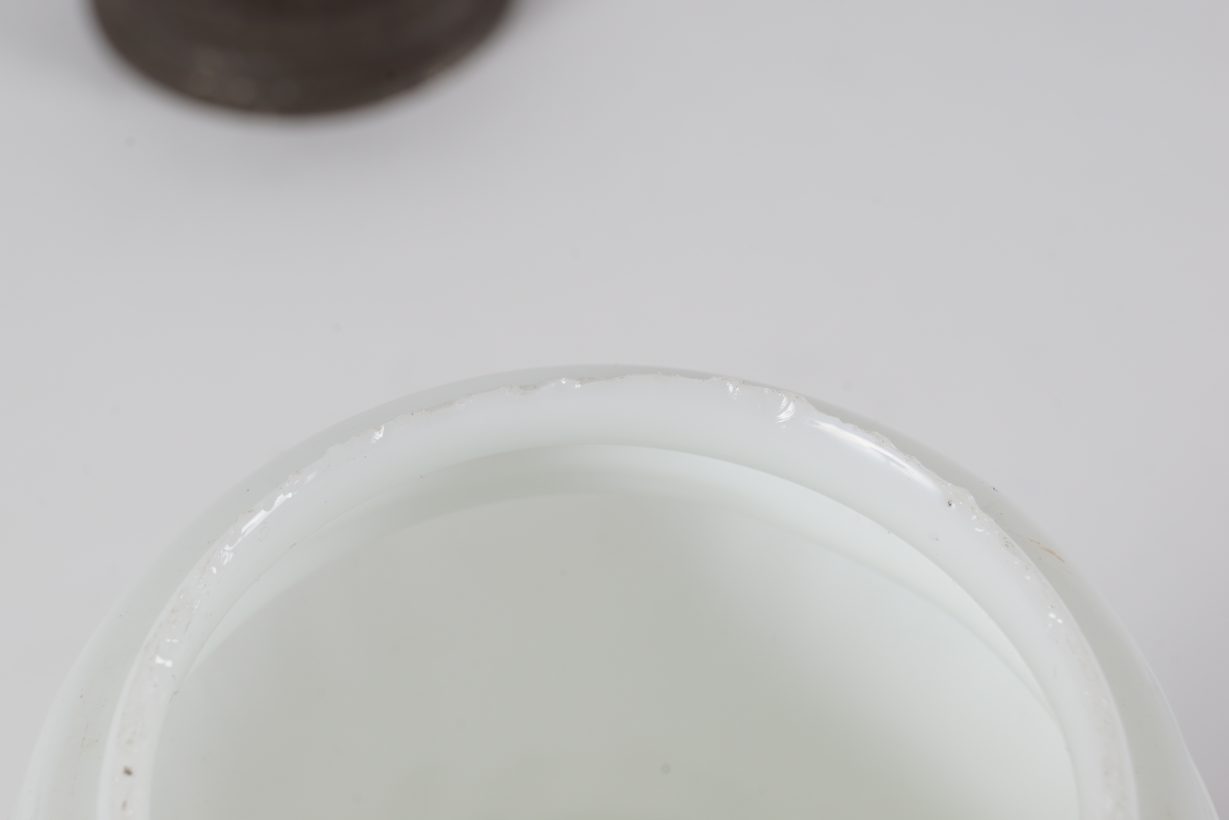 Antique Owl Shaped Milk Glass Mustard Jar