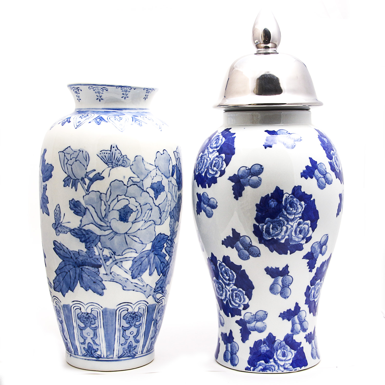 Pair of Blue and White Chinese Vases