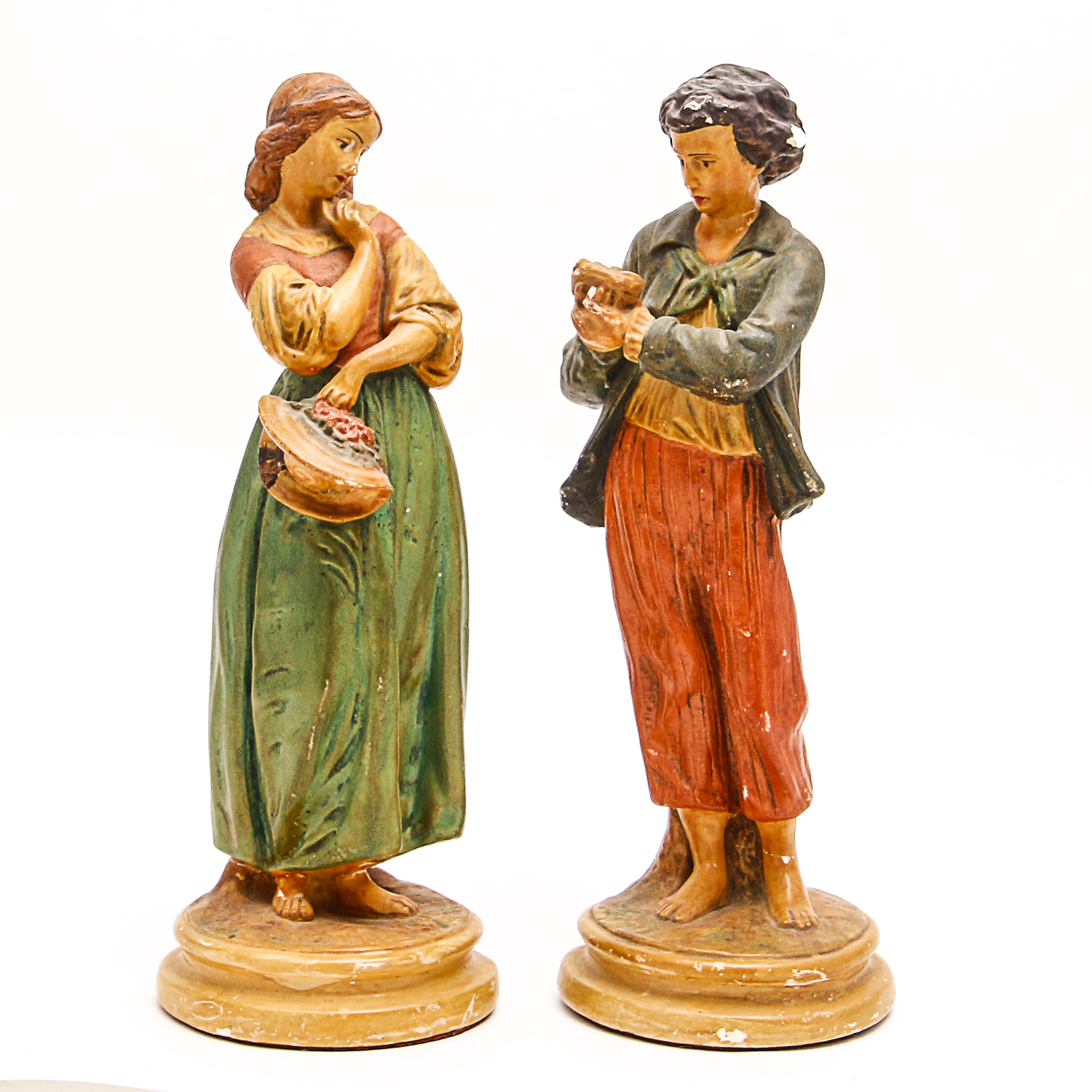 Pair of Antique Italian "Paste" Figurines