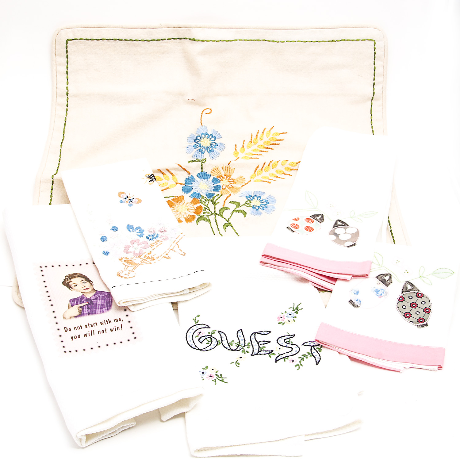 Collection of Embroidered Linens