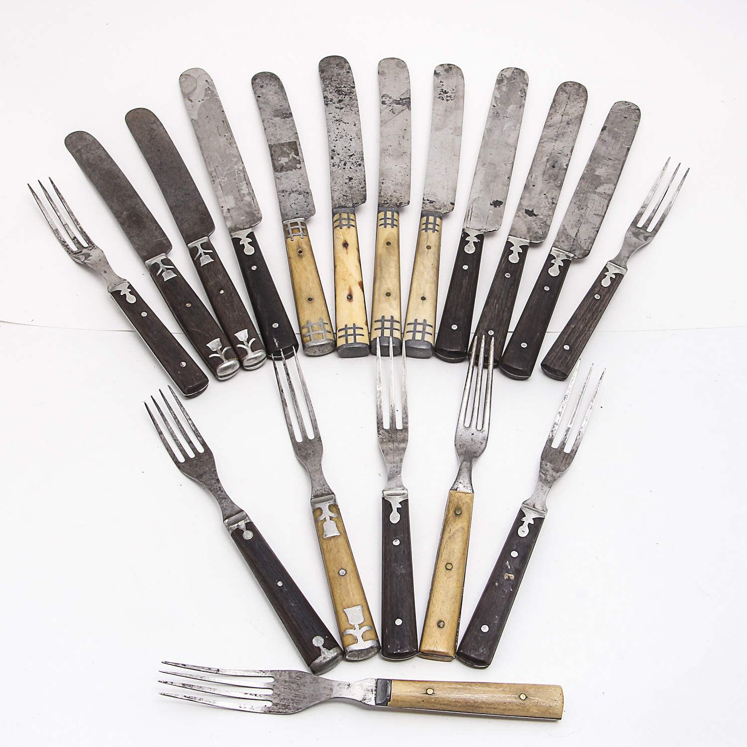 Collection of Antique Flatware including Horn Handled