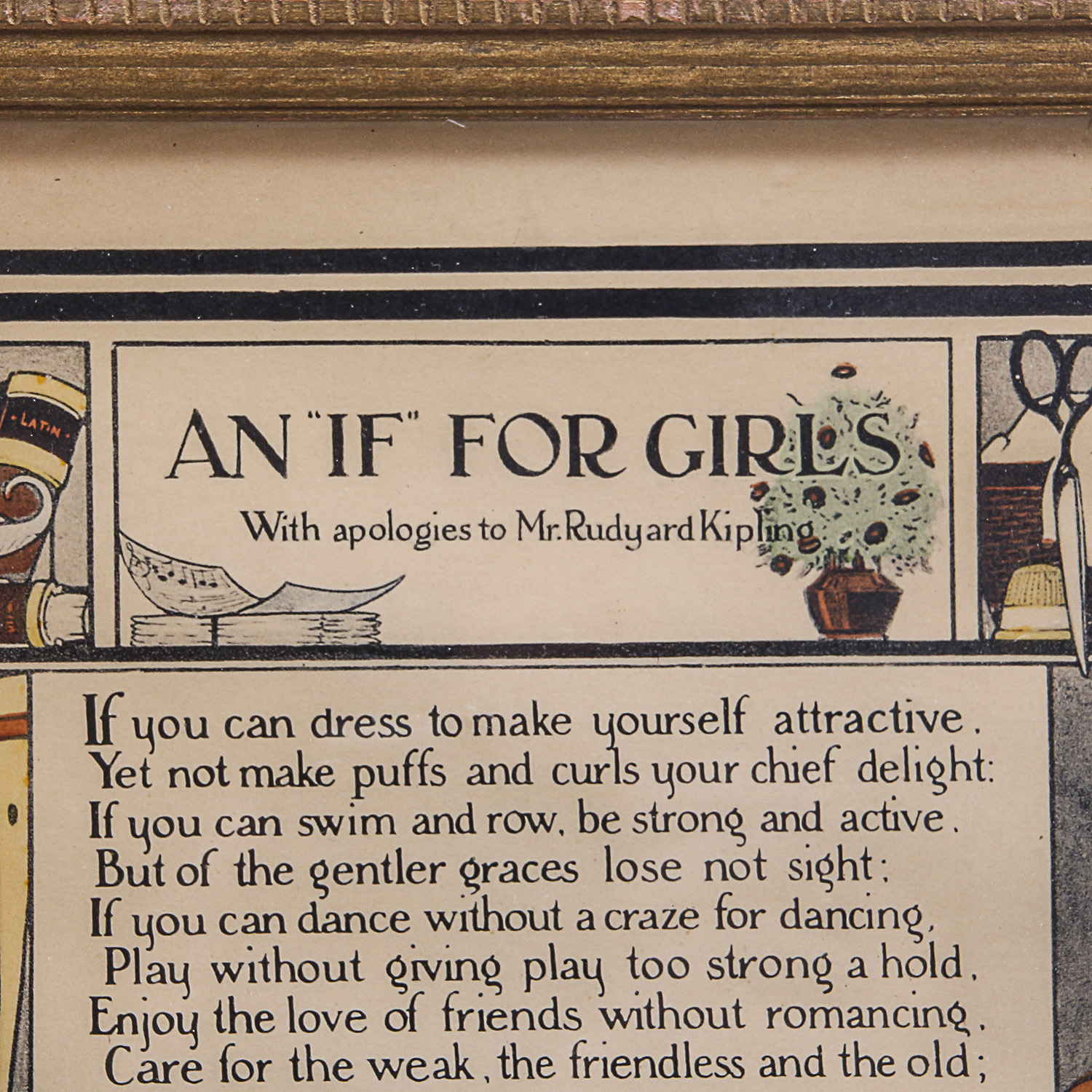 Framed Vintage "An "If" For Girls" Print