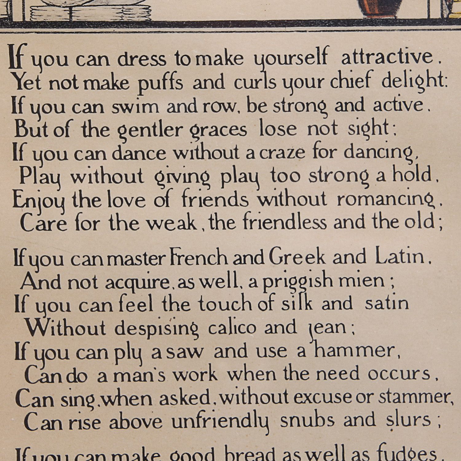 Framed Vintage "An "If" For Girls" Print