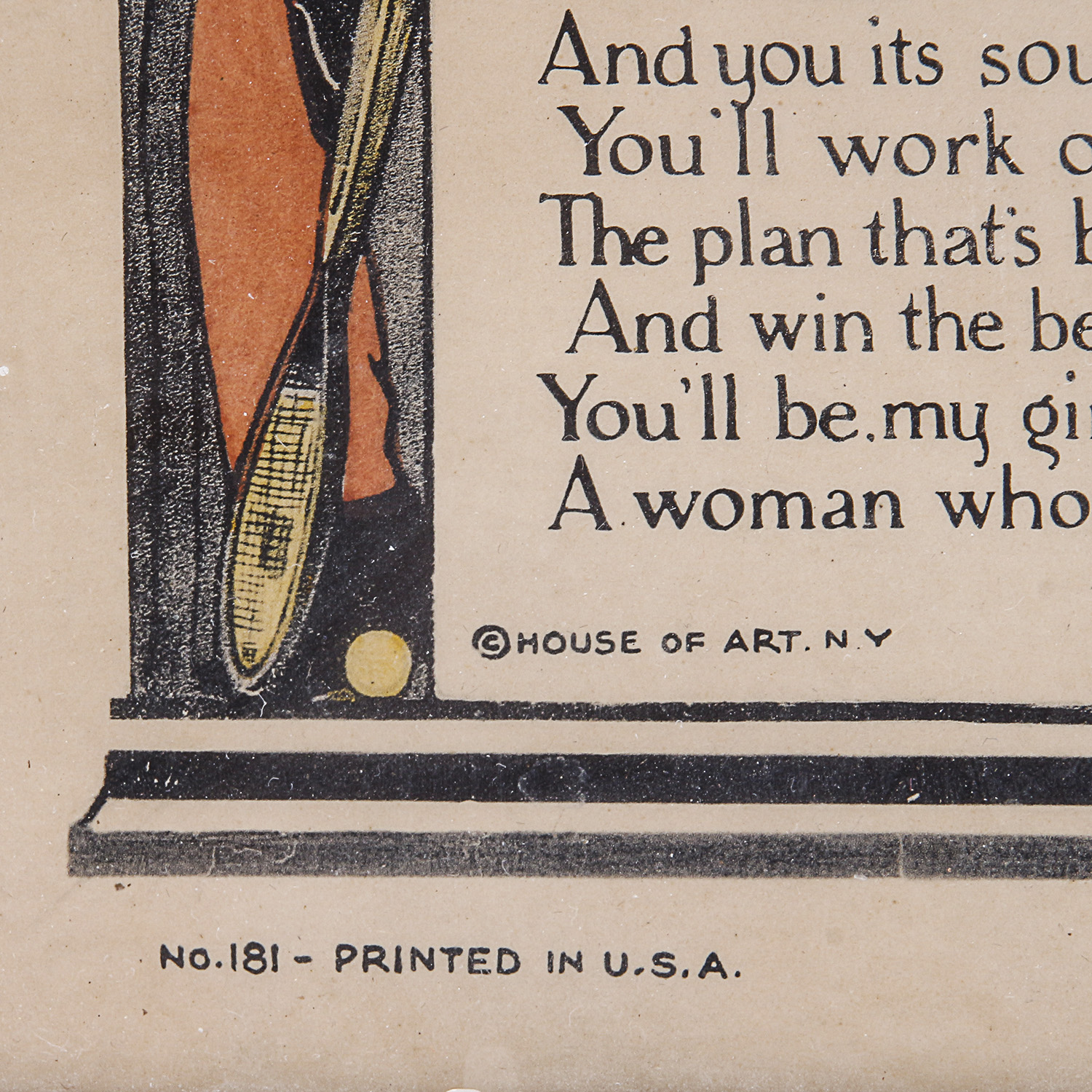 Framed Vintage "An "If" For Girls" Print