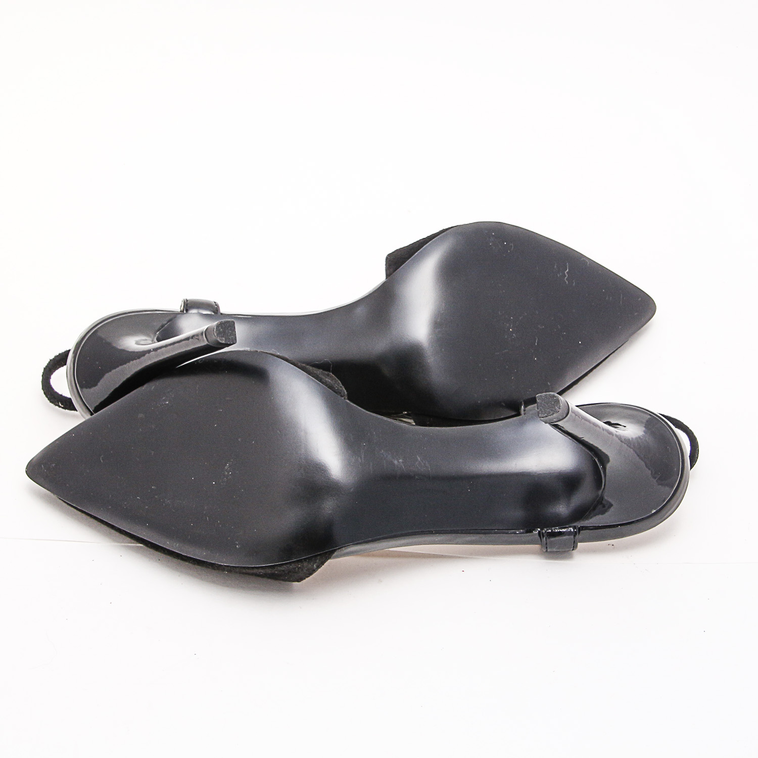 Pair of Violet & Red Leather and Suede Heels