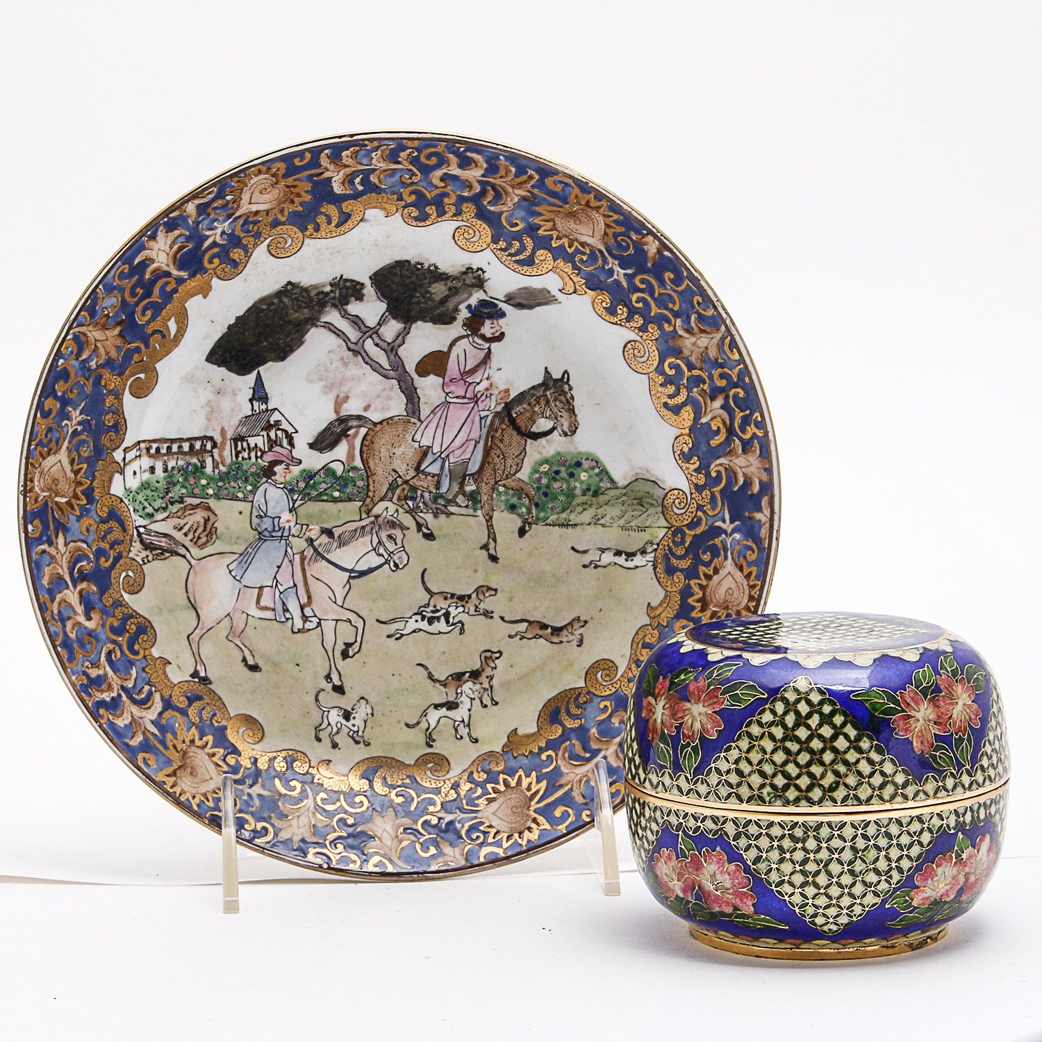 Chinese Bowl and Cloisonné Box