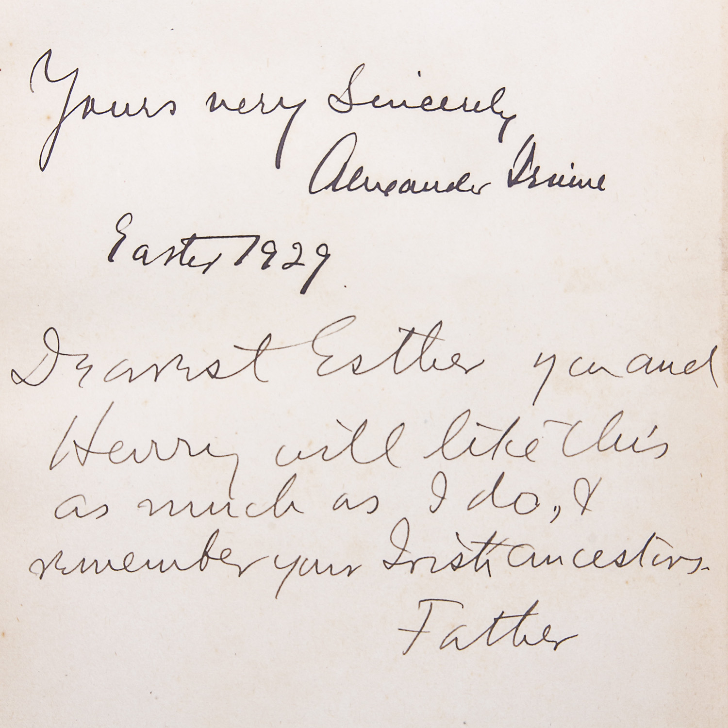 Signed Antique Hardback Book of "My Lady of the Chimney Corner" by Alexander Irvine