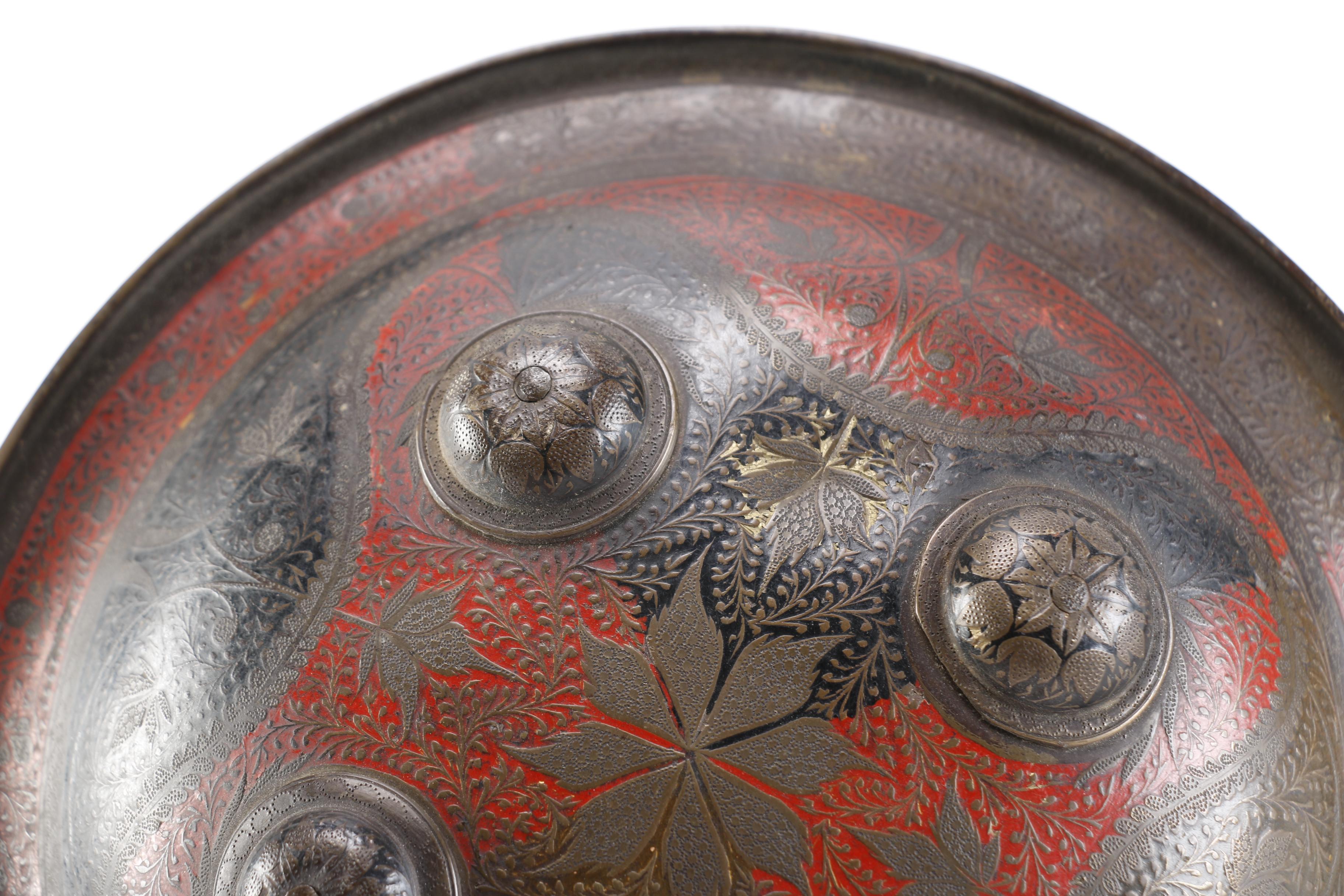 Red and Black Indian Kotgari Shield