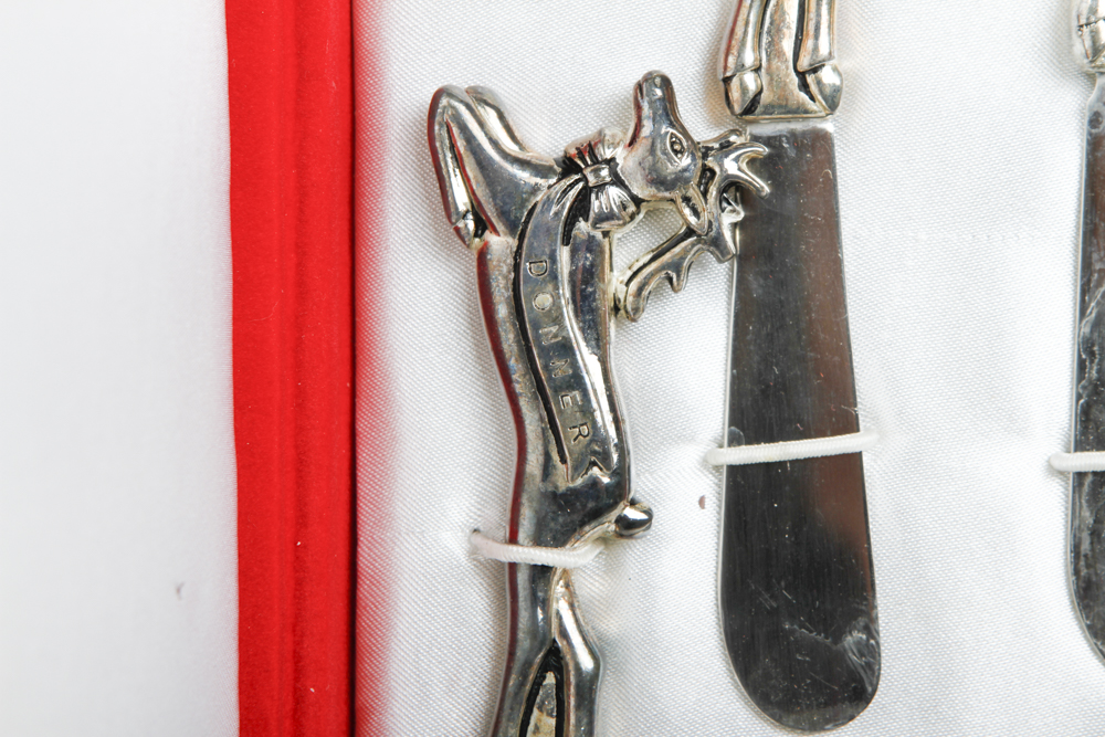 Neiman Marcus Santa's Reindeer Silver Plate Knives