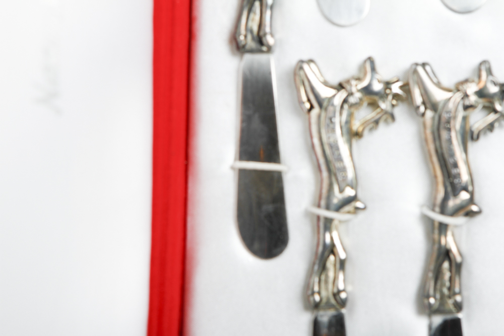 Neiman Marcus Santa's Reindeer Silver Plate Knives