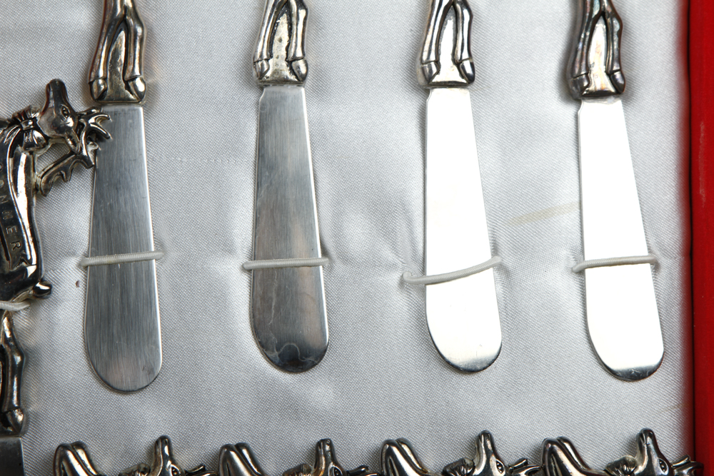 Neiman Marcus Santa's Reindeer Silver Plate Knives