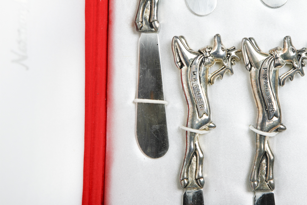 Neiman Marcus Santa's Reindeer Silver Plate Knives