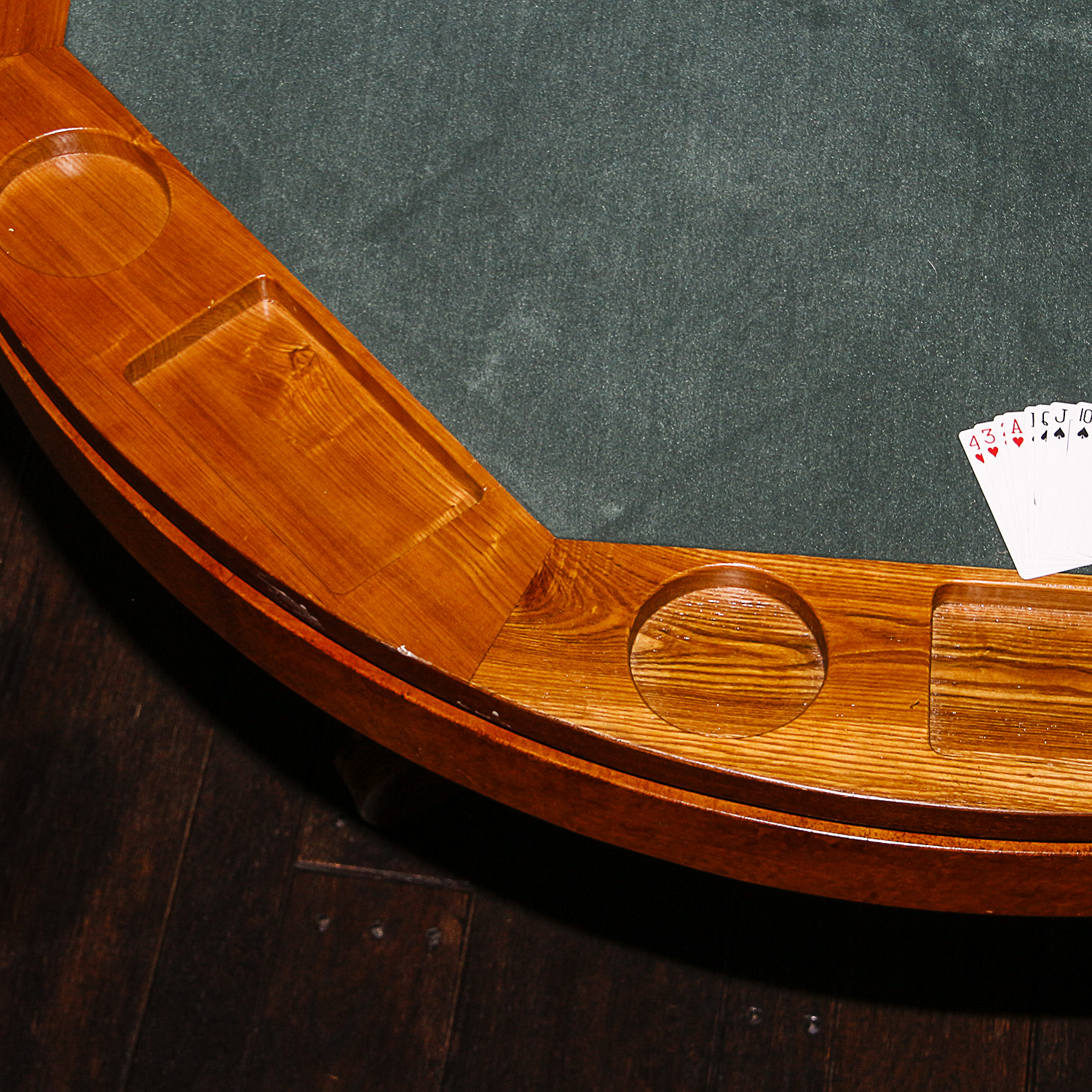 Wooden Poker and Bumper Pool Game Table