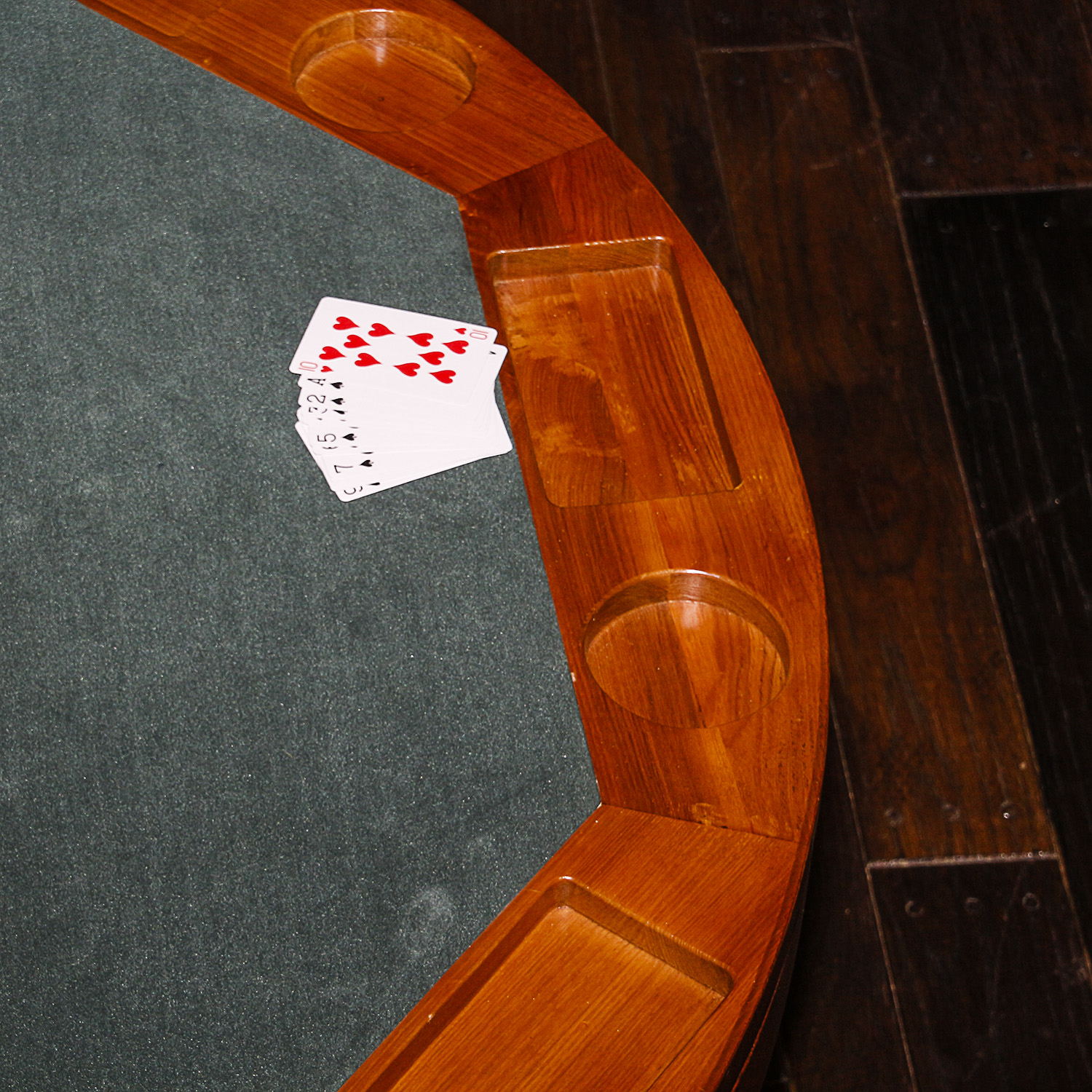 Wooden Poker and Bumper Pool Game Table