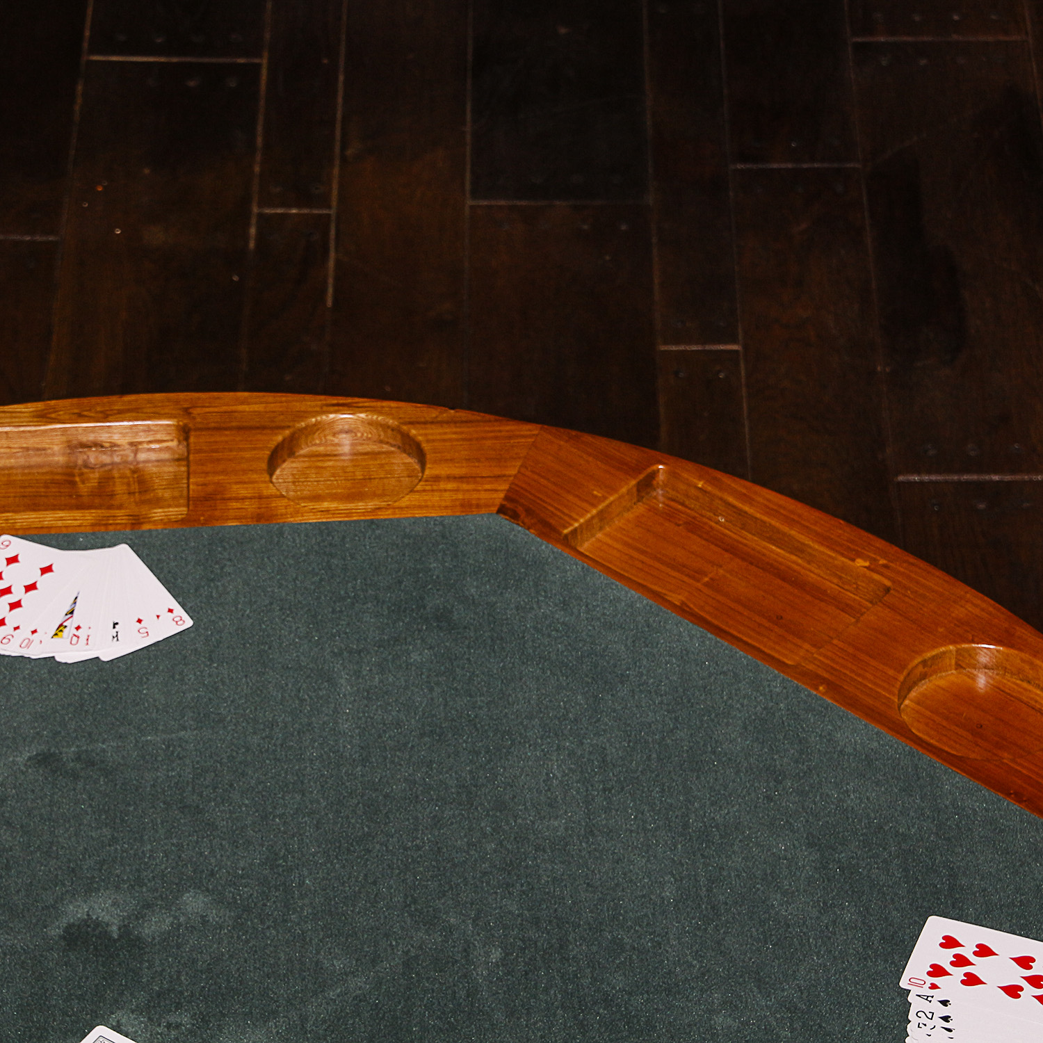 Wooden Poker and Bumper Pool Game Table