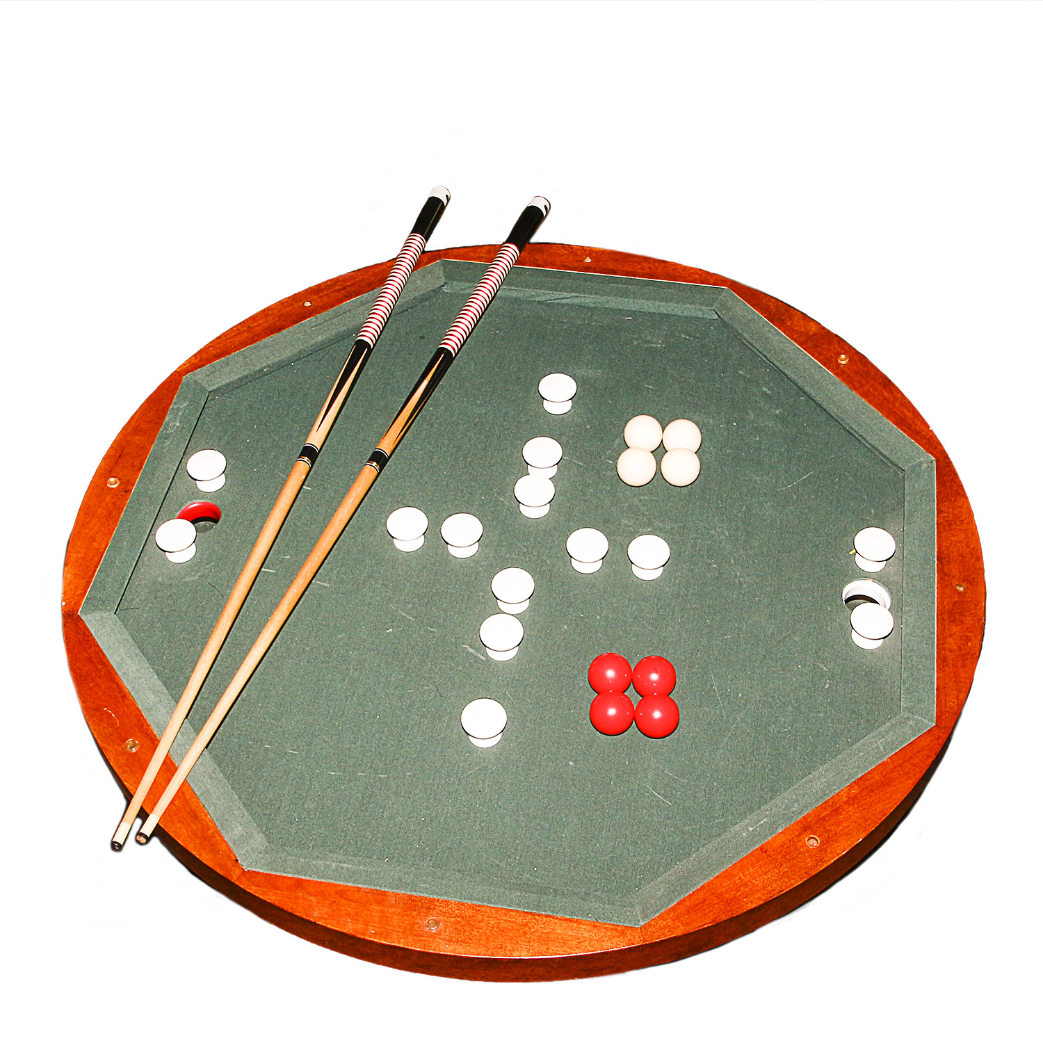 Wooden Poker and Bumper Pool Game Table