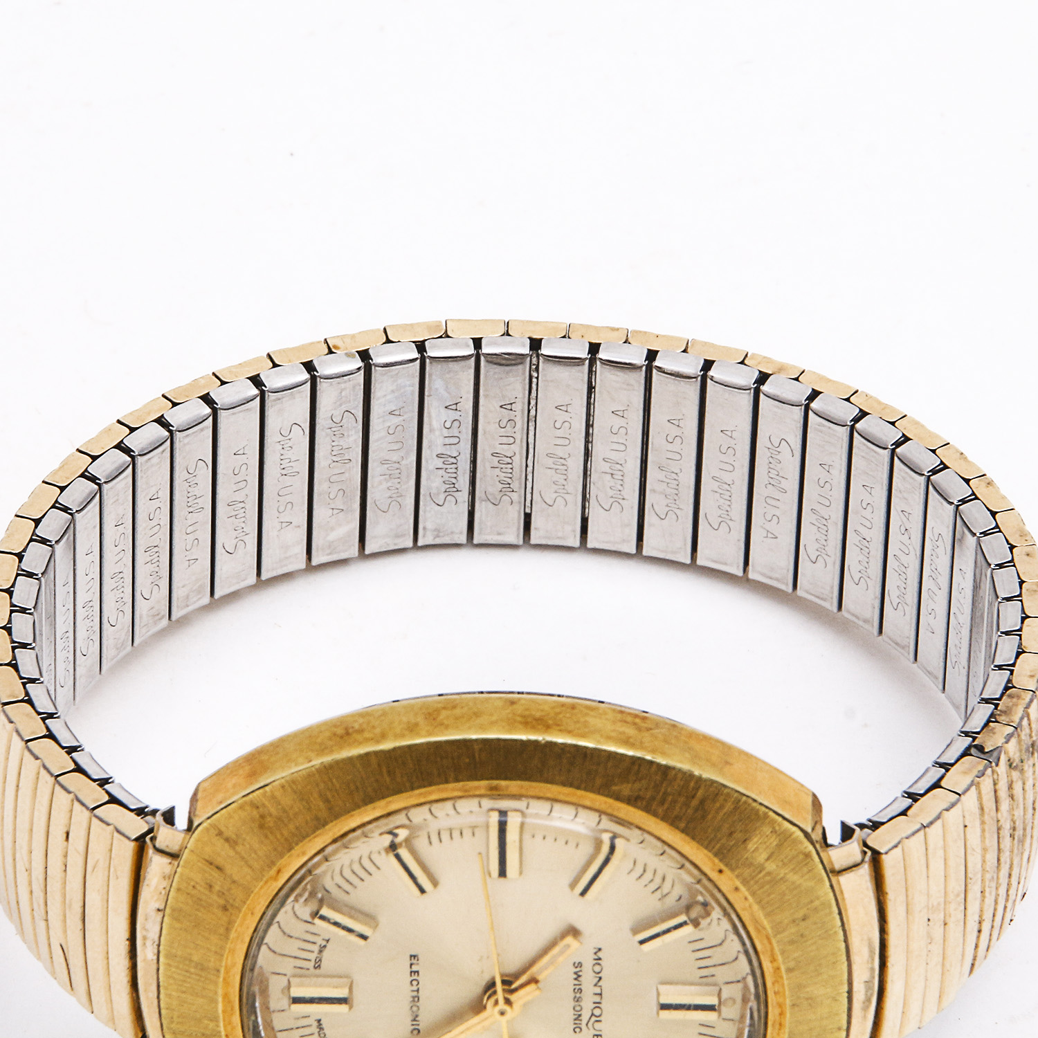 18K Gold Electroplated Montique Swissonic Electronic Watch