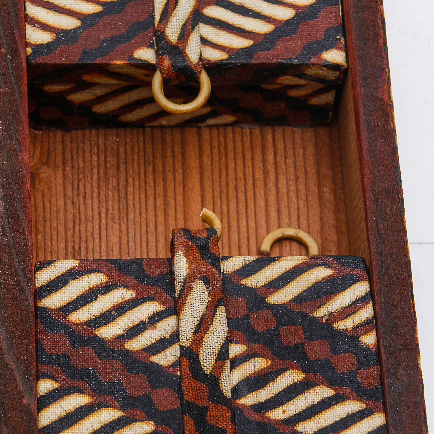 Collection of African Boxes Wrapped in Bark Paper